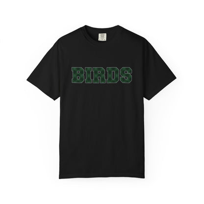 Birds Plaid Block Font Graphic Tee