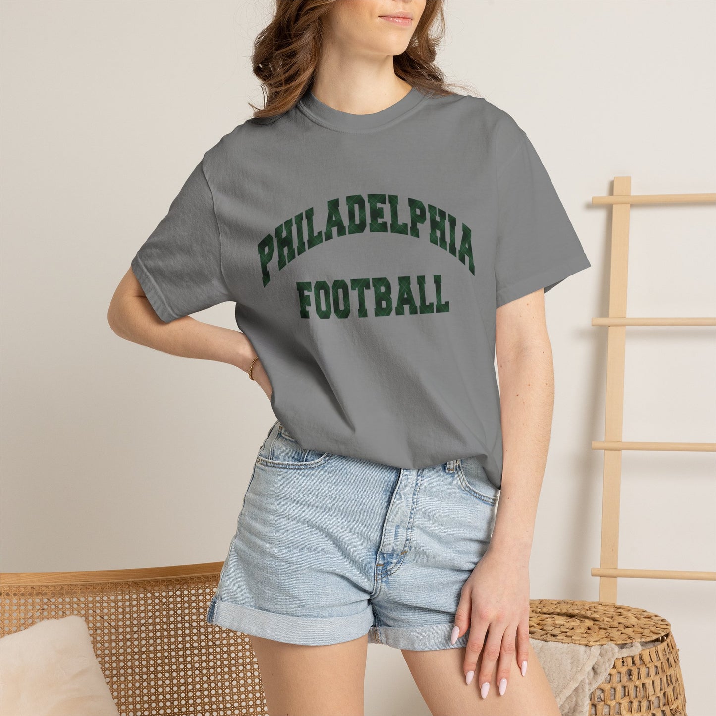 Philadelphia Football Plaid Block Print Tee