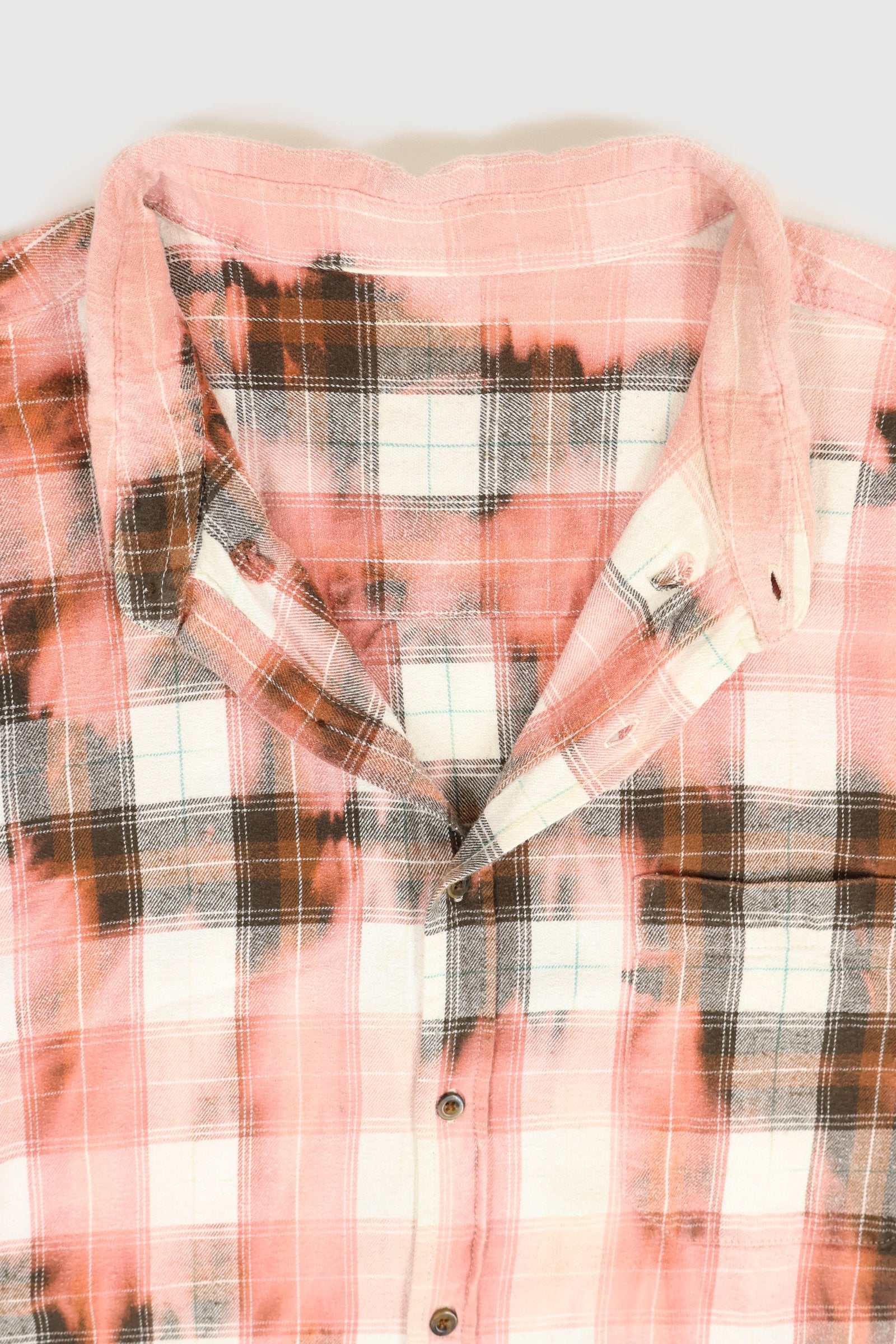 Bleached Flannel Button Down Shirt Image 3