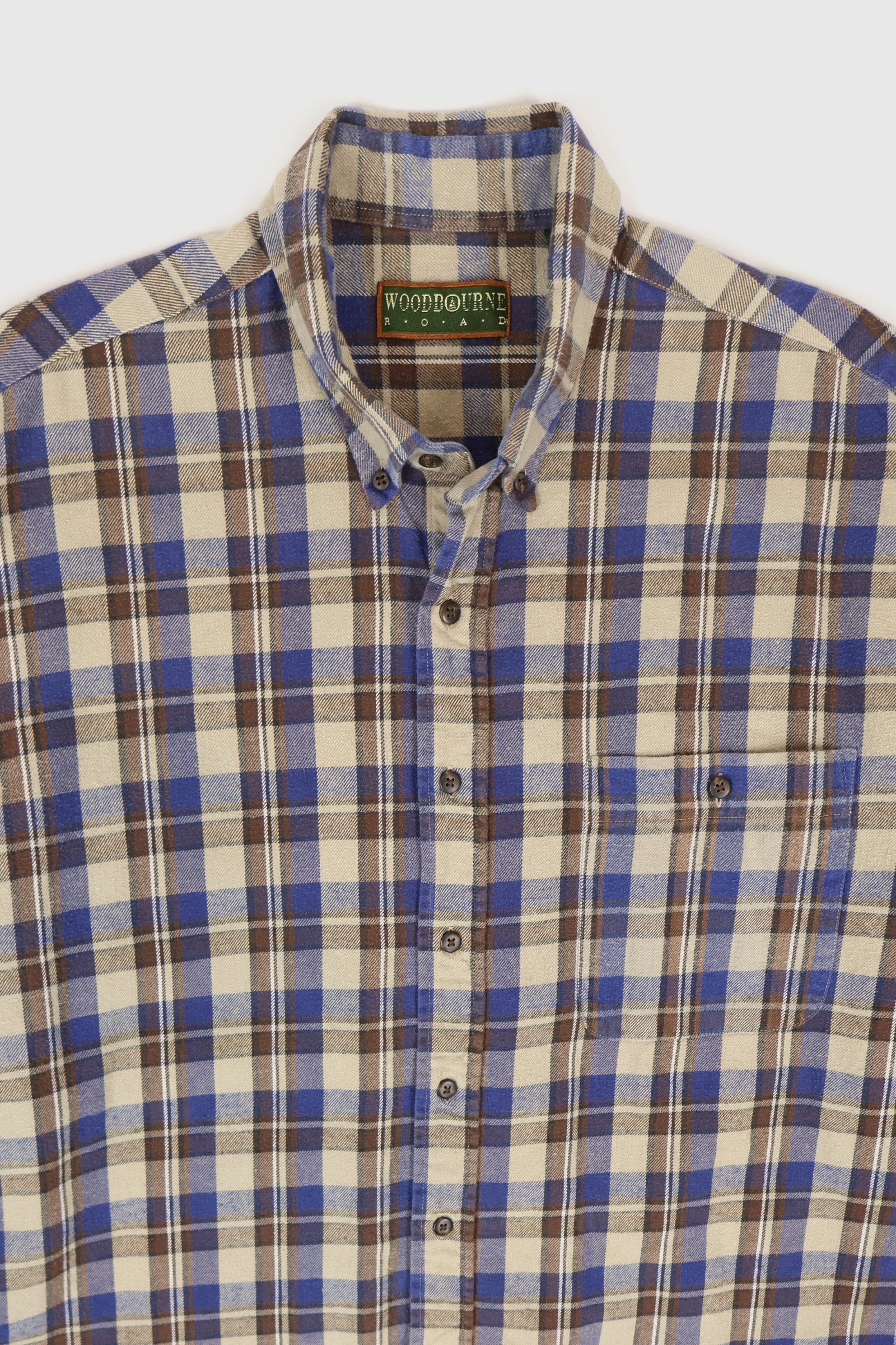 Vintage Blue Plaid Button Down Shirt Image 1