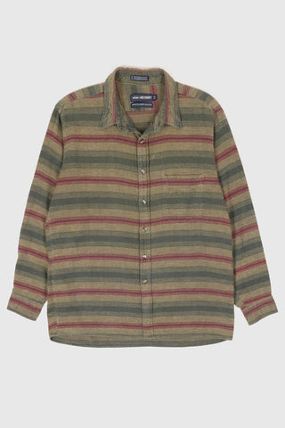 Vintage Green Striped Button Down Shirt