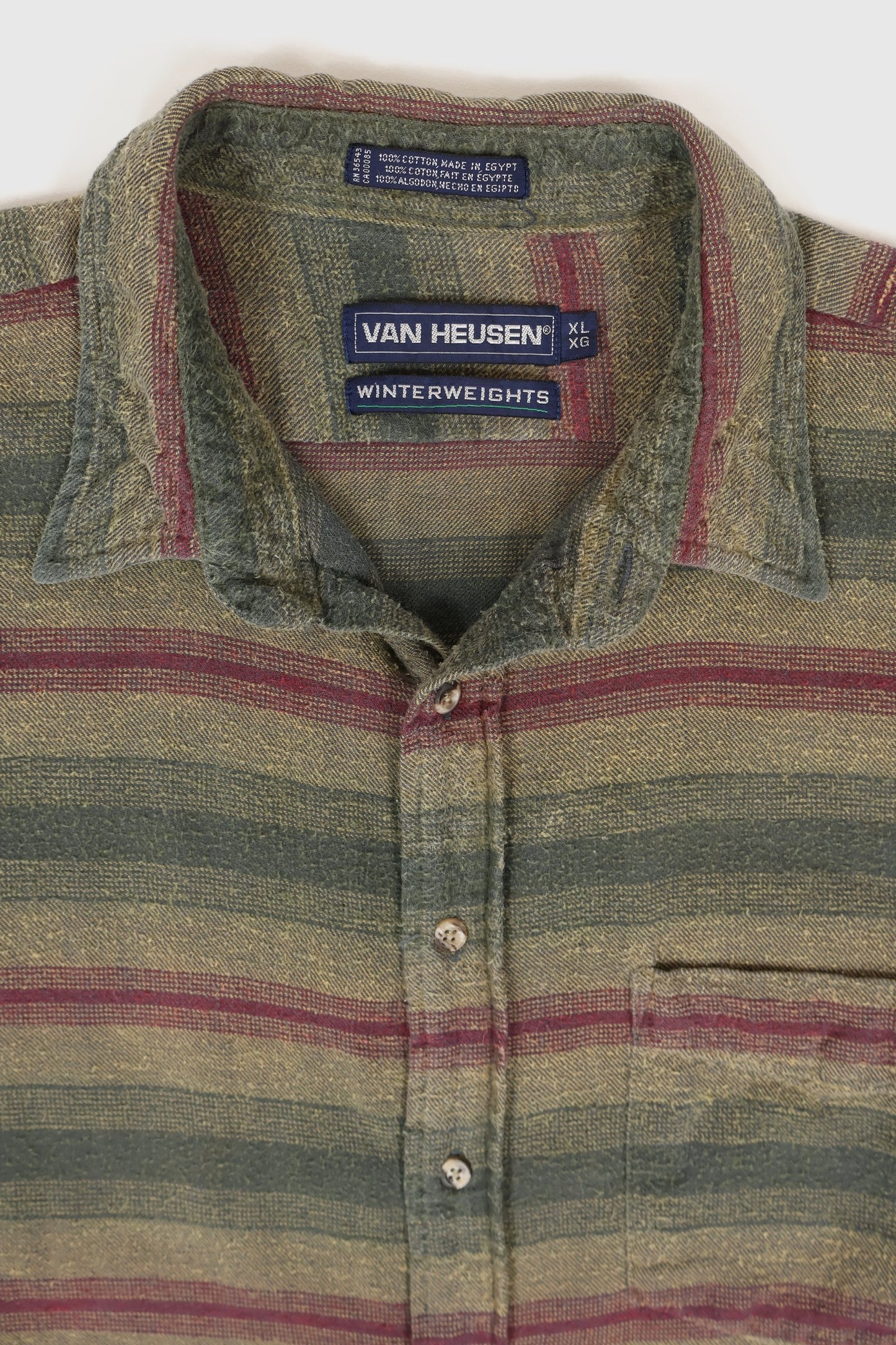 Vintage Green Striped Button Down Shirt Image 2