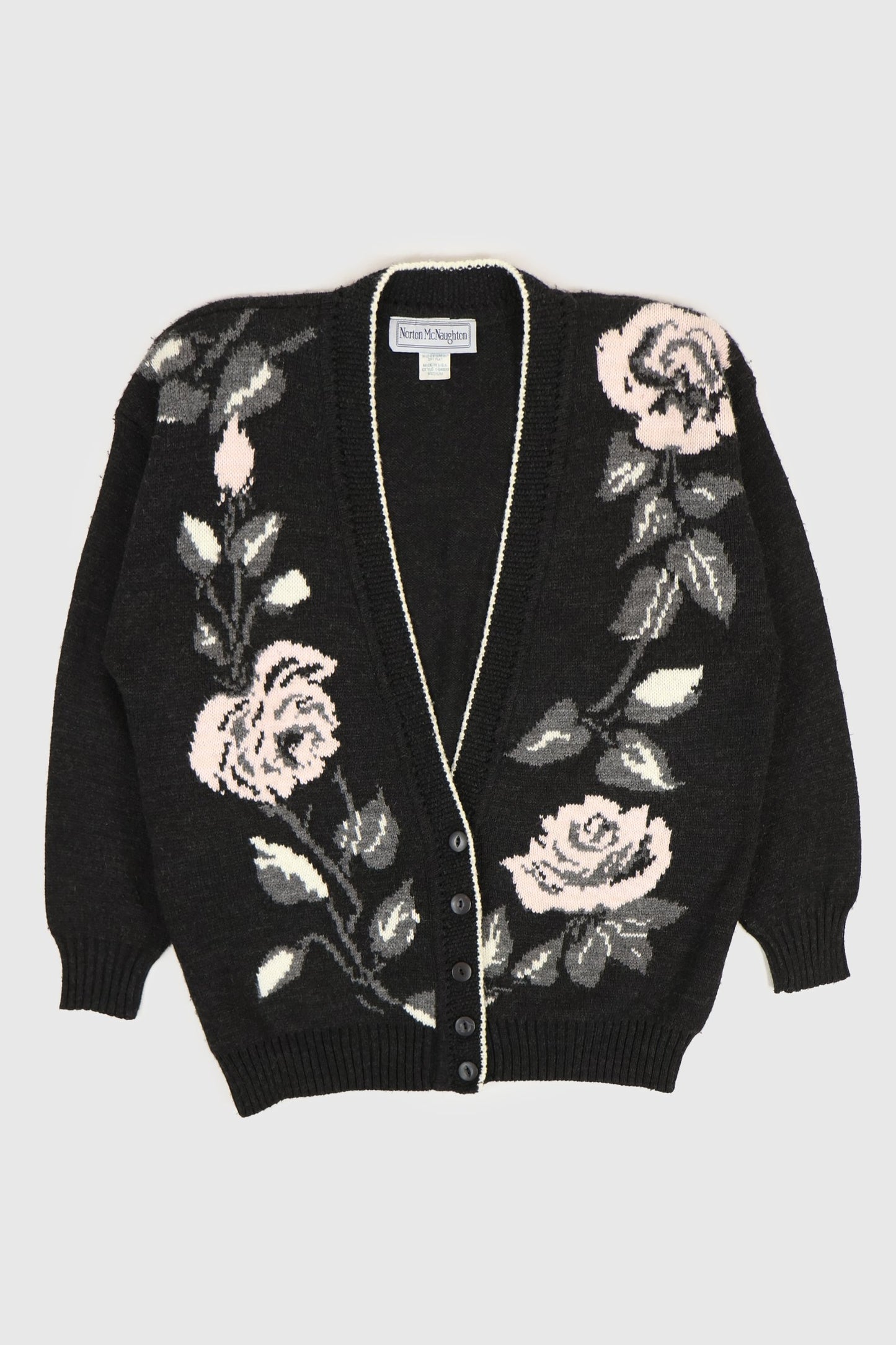 Vintage Flower Pattern Cardigan Sweater Image 0