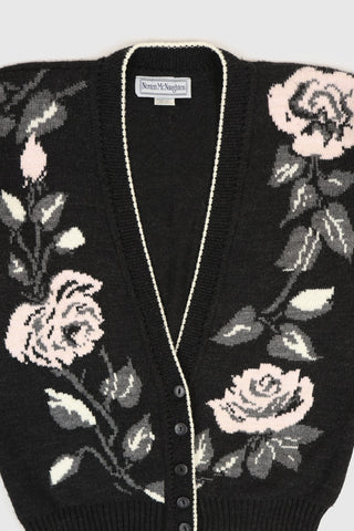 Vintage Flower Pattern Cardigan Sweater