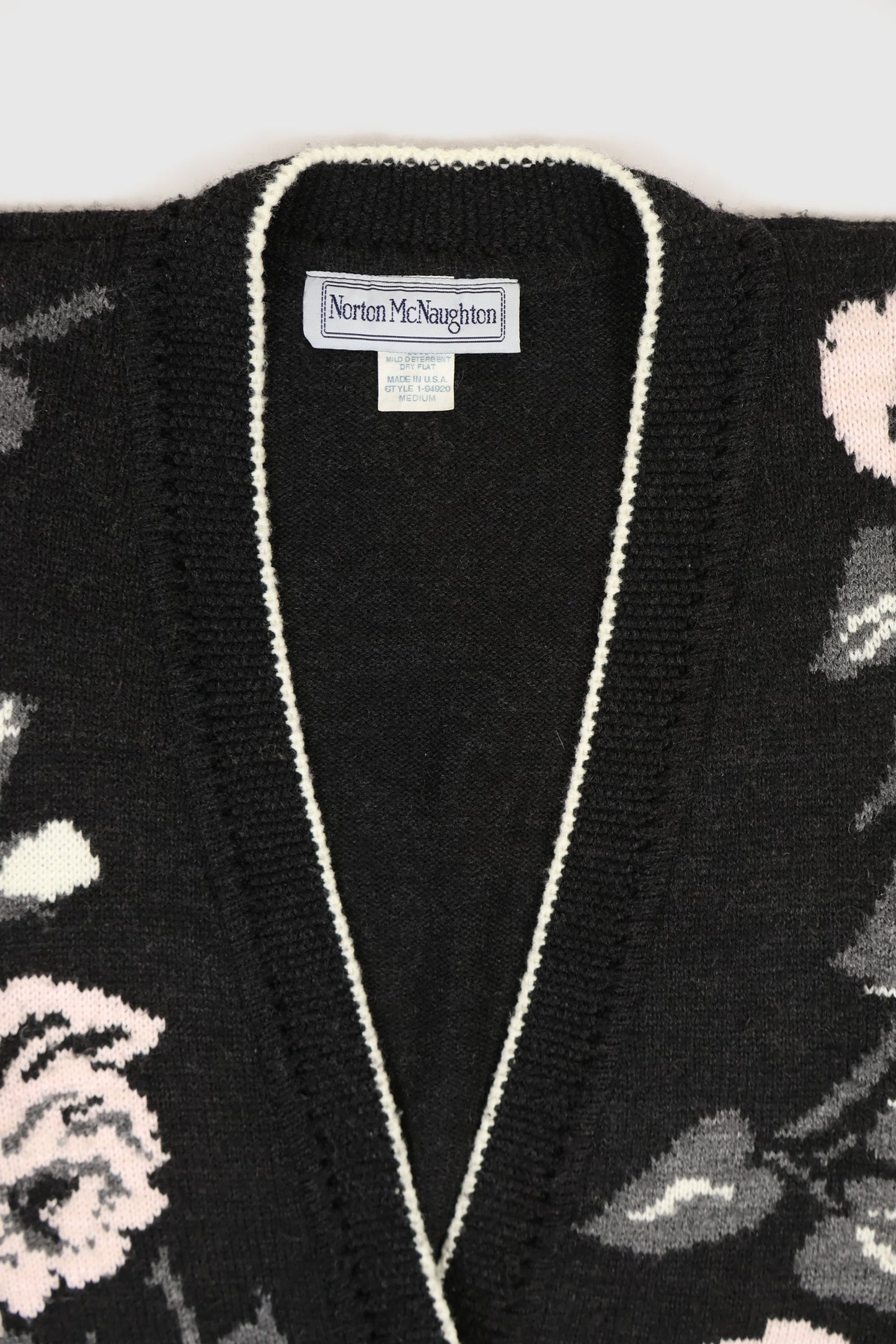 Vintage Flower Pattern Cardigan Sweater Image 2