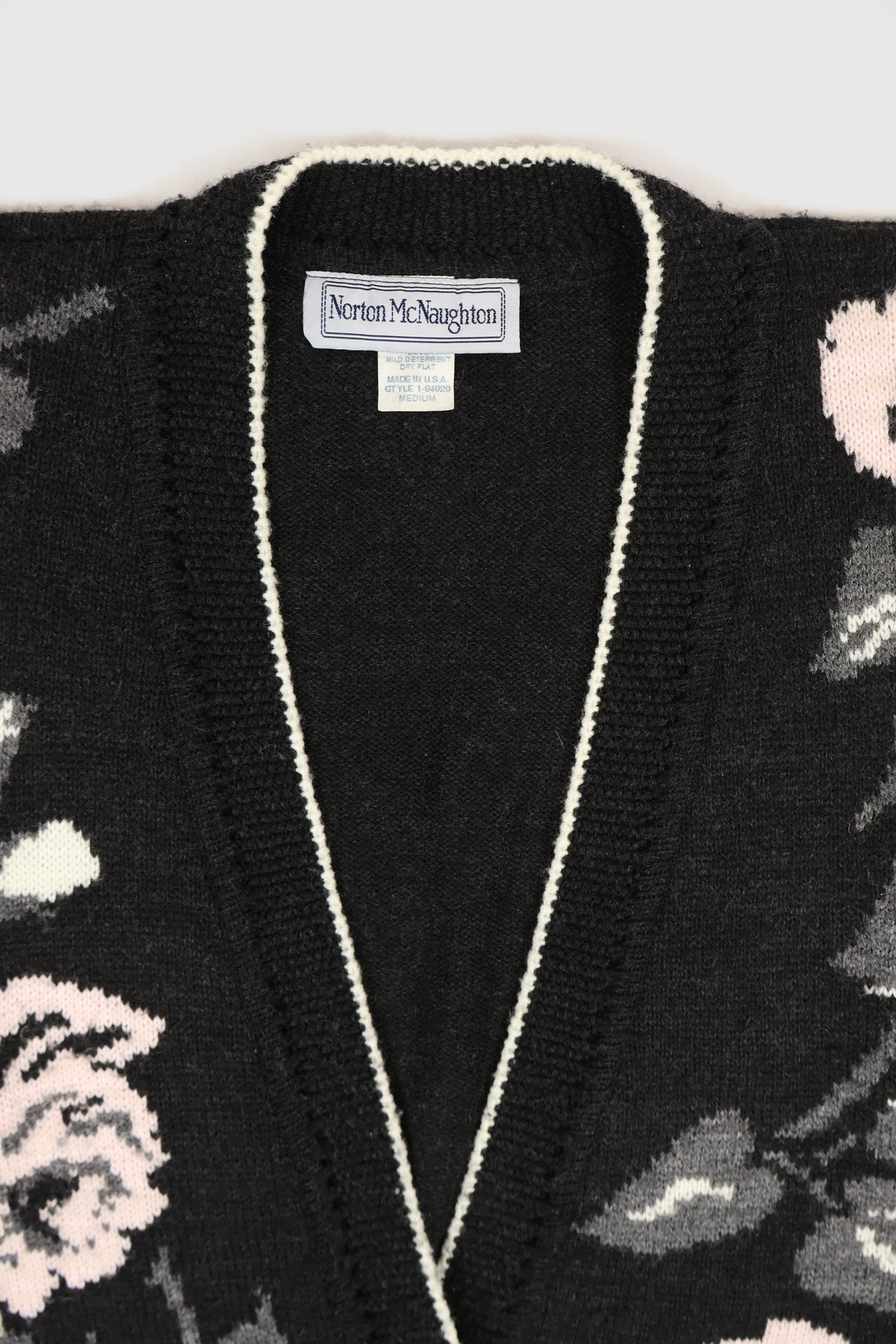 Vintage Flower Pattern Cardigan Sweater Image 2