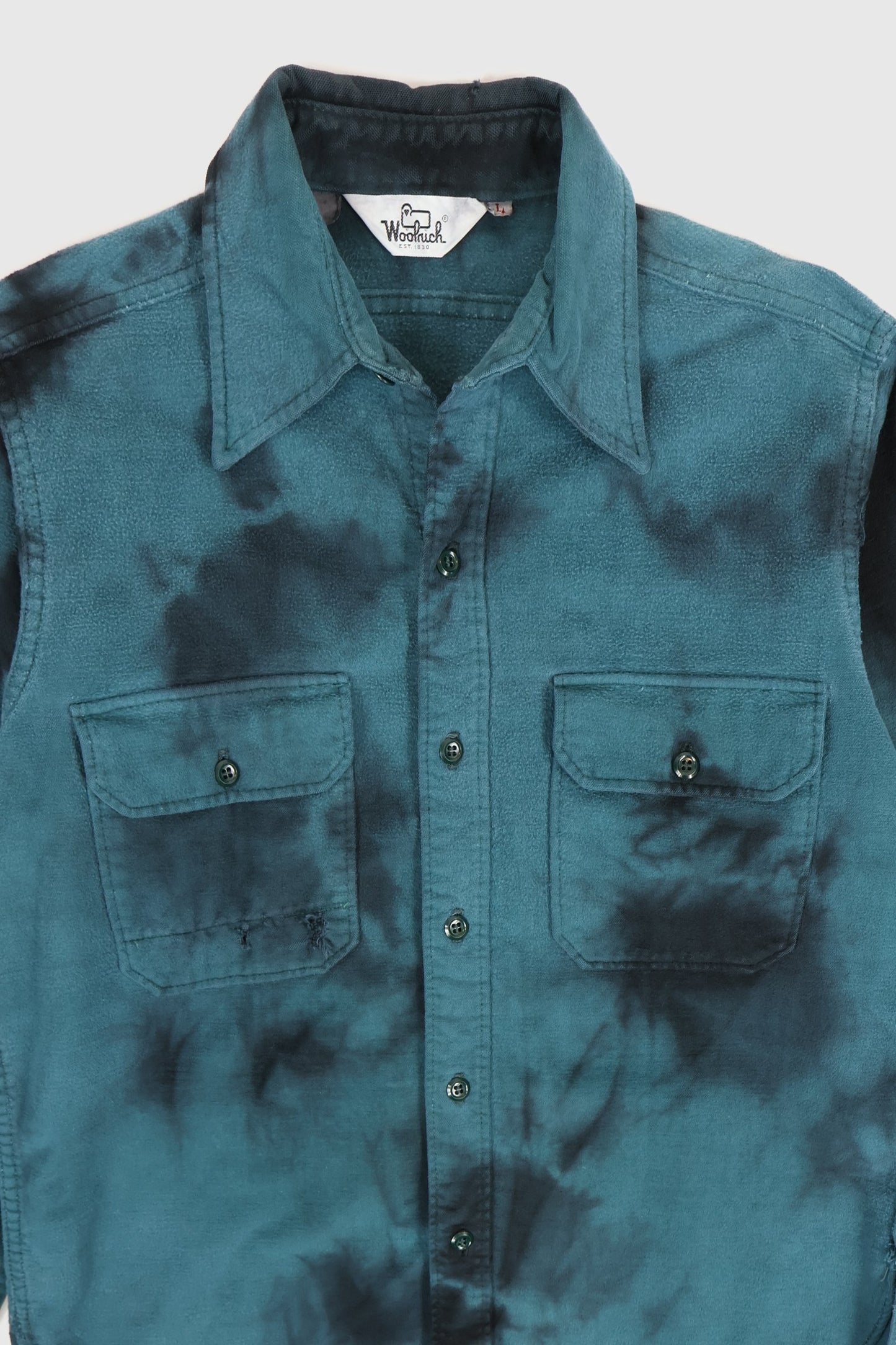 Reworked Woolrich Dyed Flannel Button Down Shirt Image 2