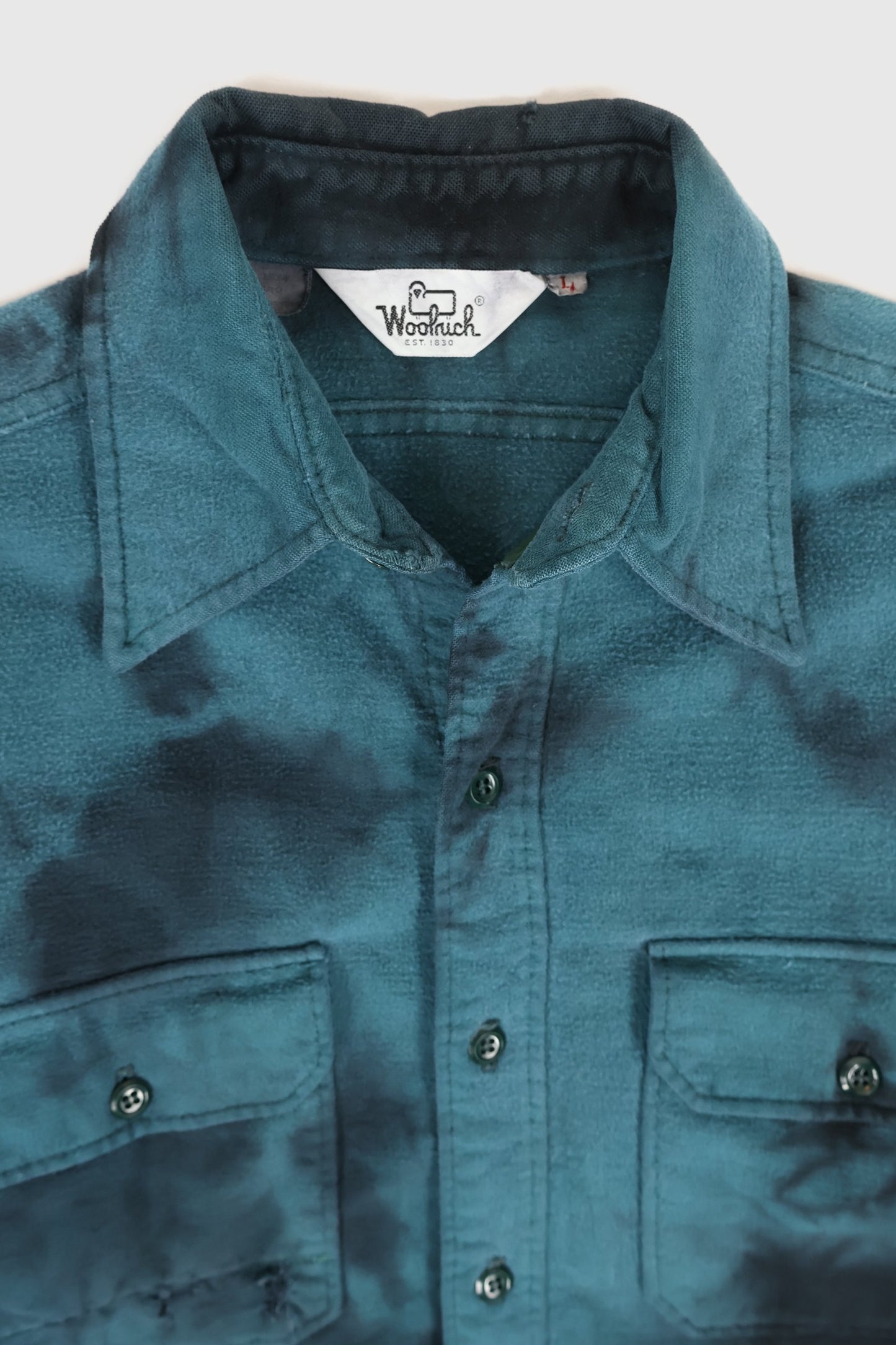 Reworked Woolrich Dyed Flannel Button Down Shirt Image 3