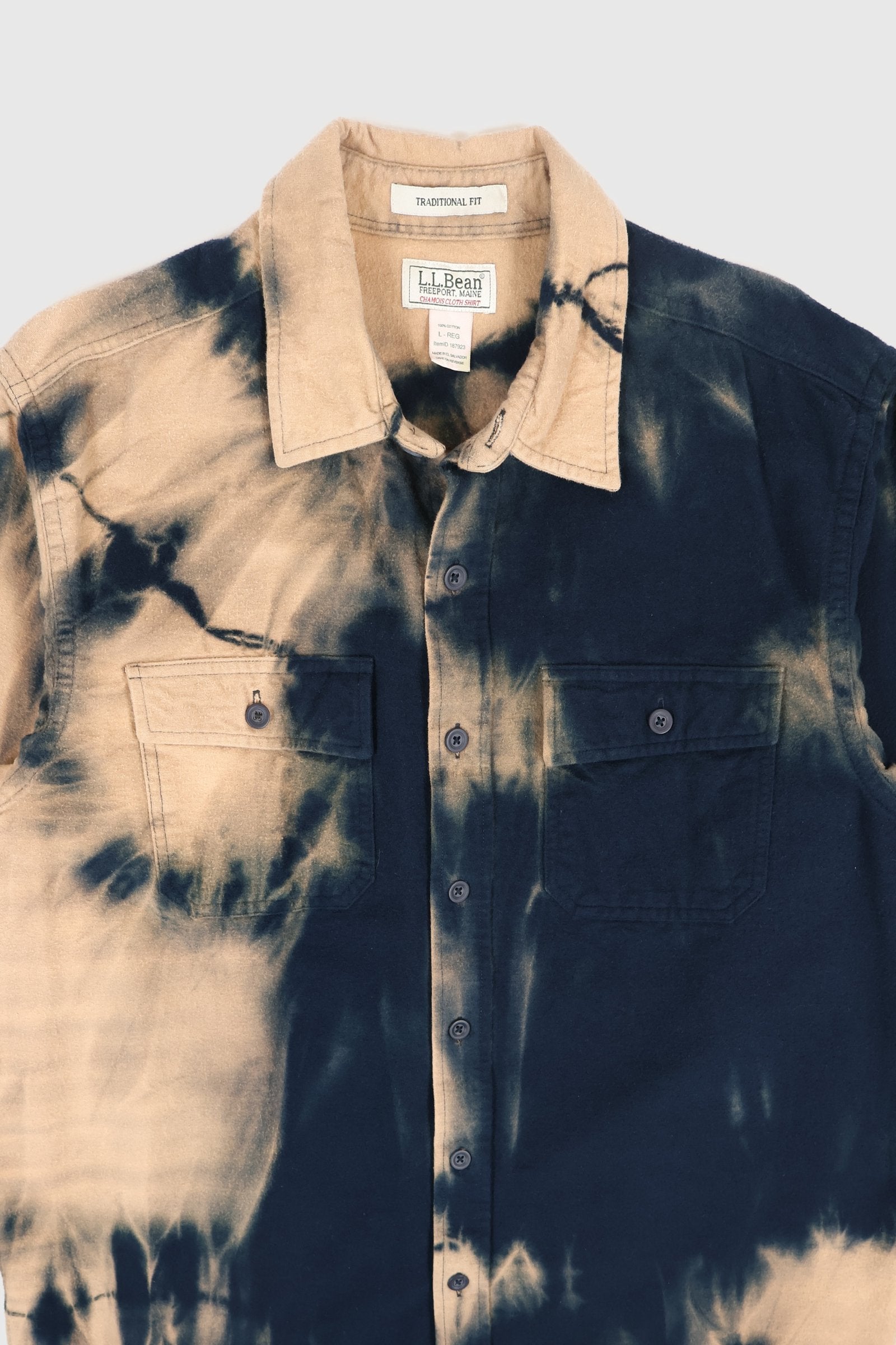 Reworked L.L. Bean Dyed Flannel Button-Down Shirt Image 2