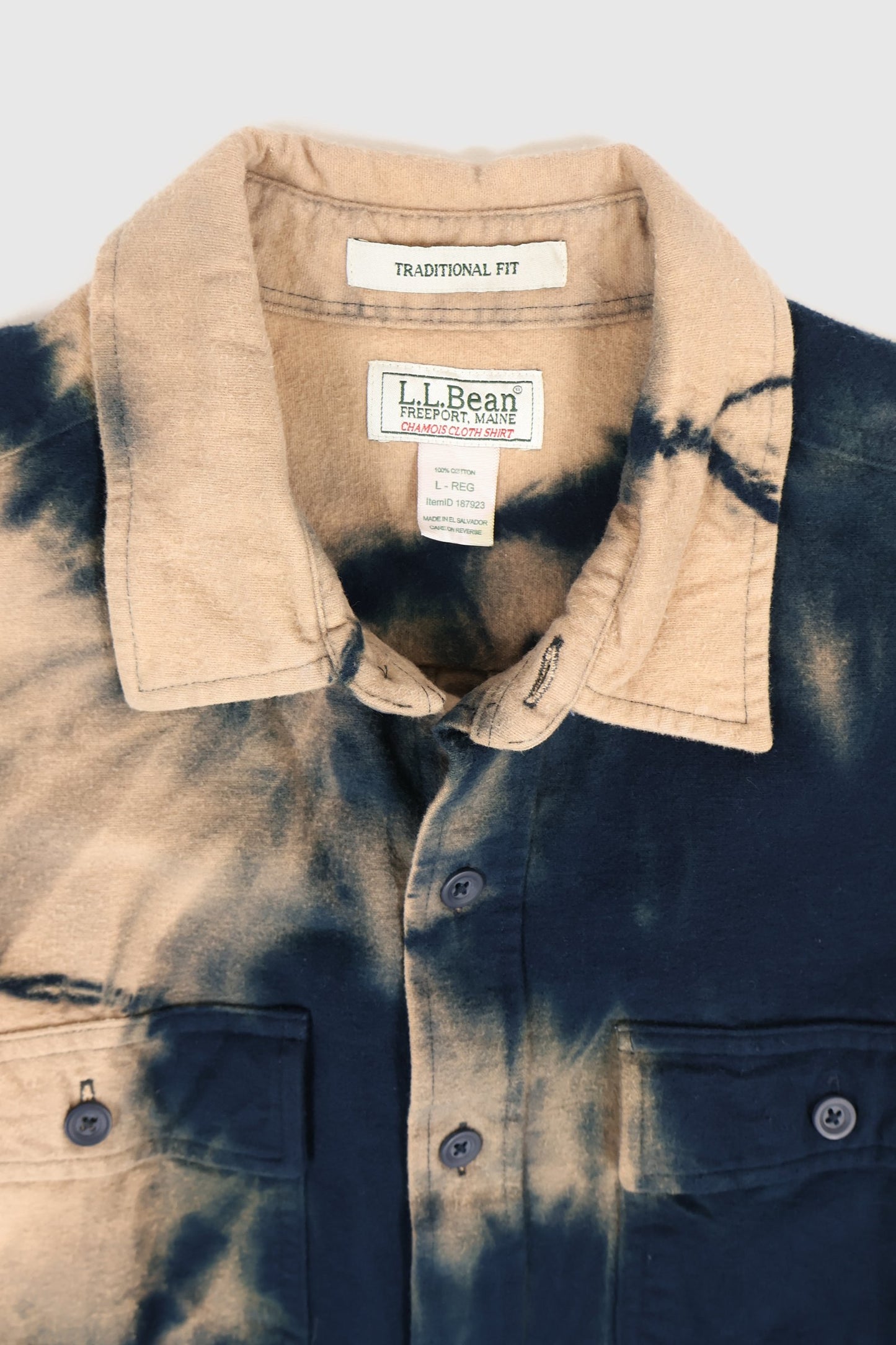 Reworked L.L. Bean Dyed Flannel Button-Down Shirt Image 3