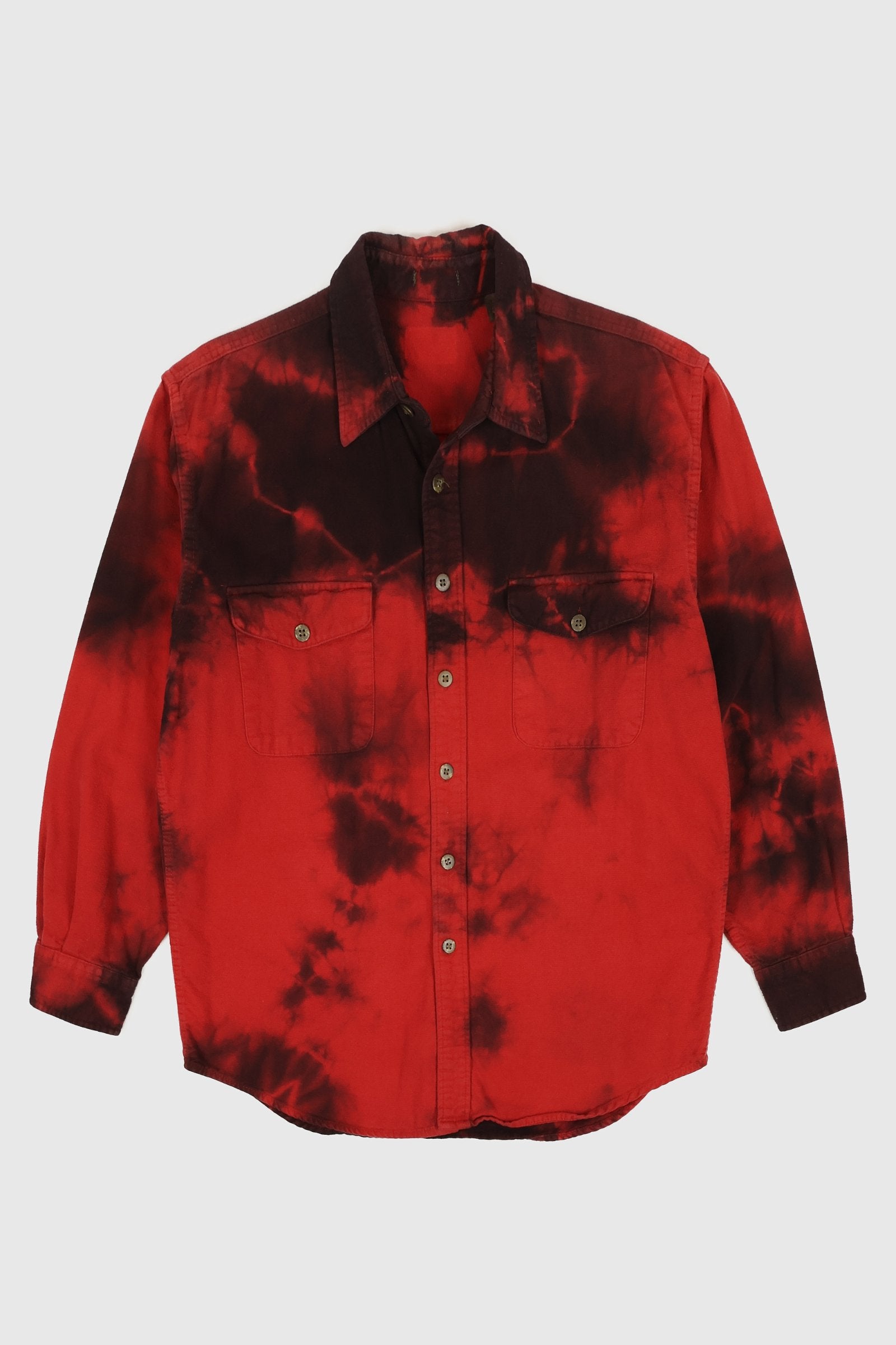 Reworked Dyed Red Flannel Button Down Shirt Image 0
