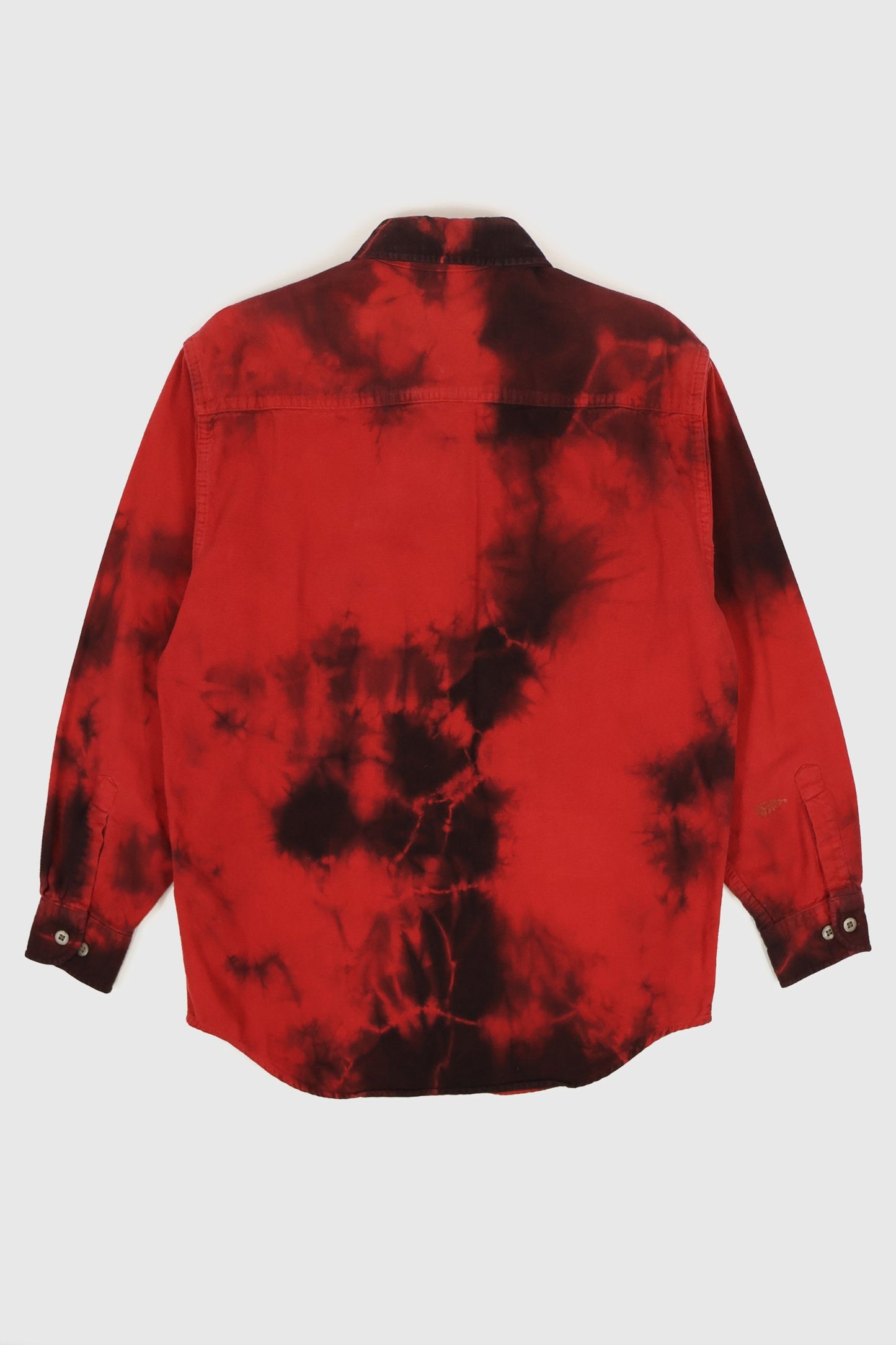 Reworked Dyed Red Flannel Button Down Shirt Image 1