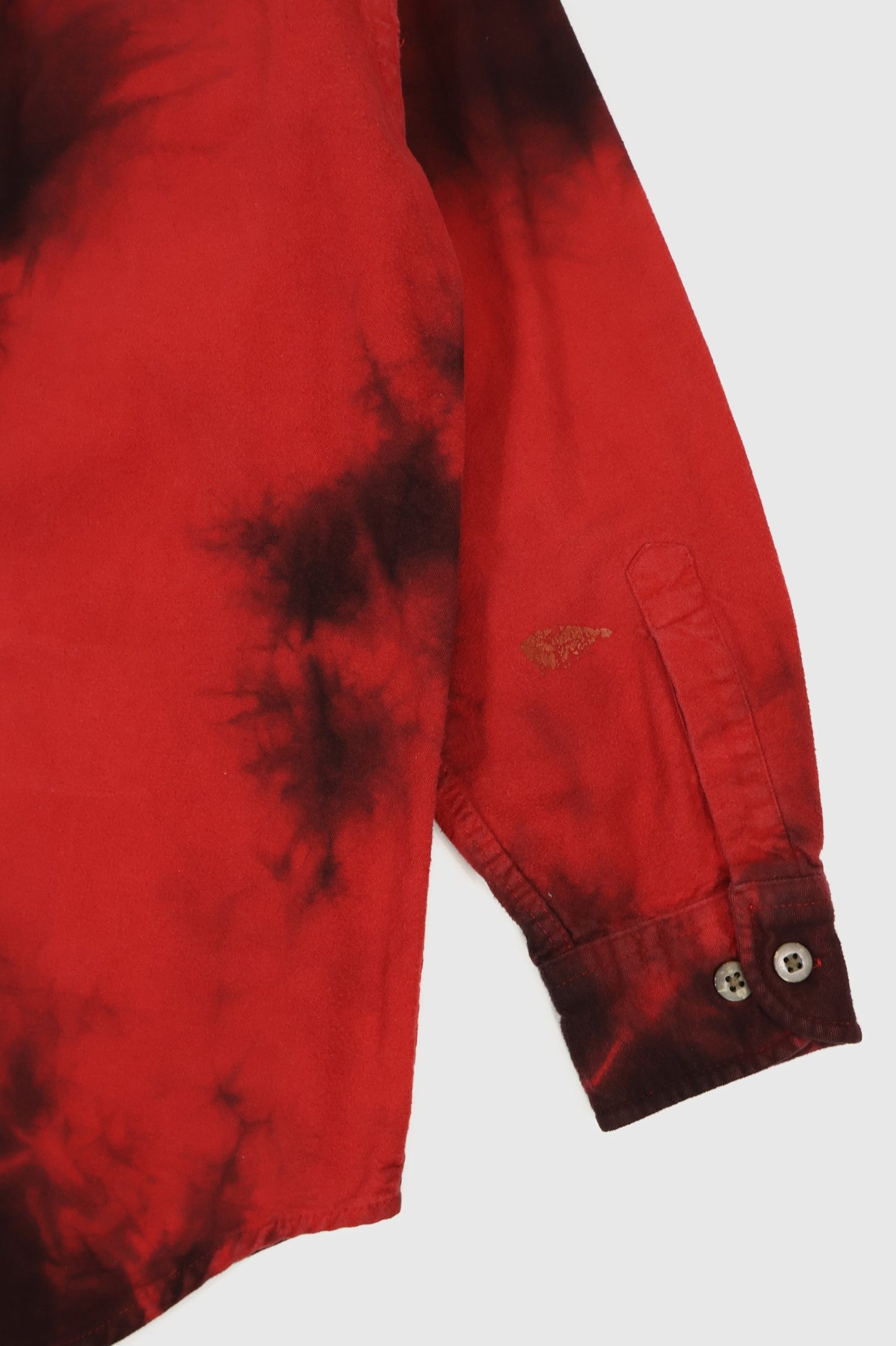 Reworked Dyed Red Flannel Button Down Shirt Image 5