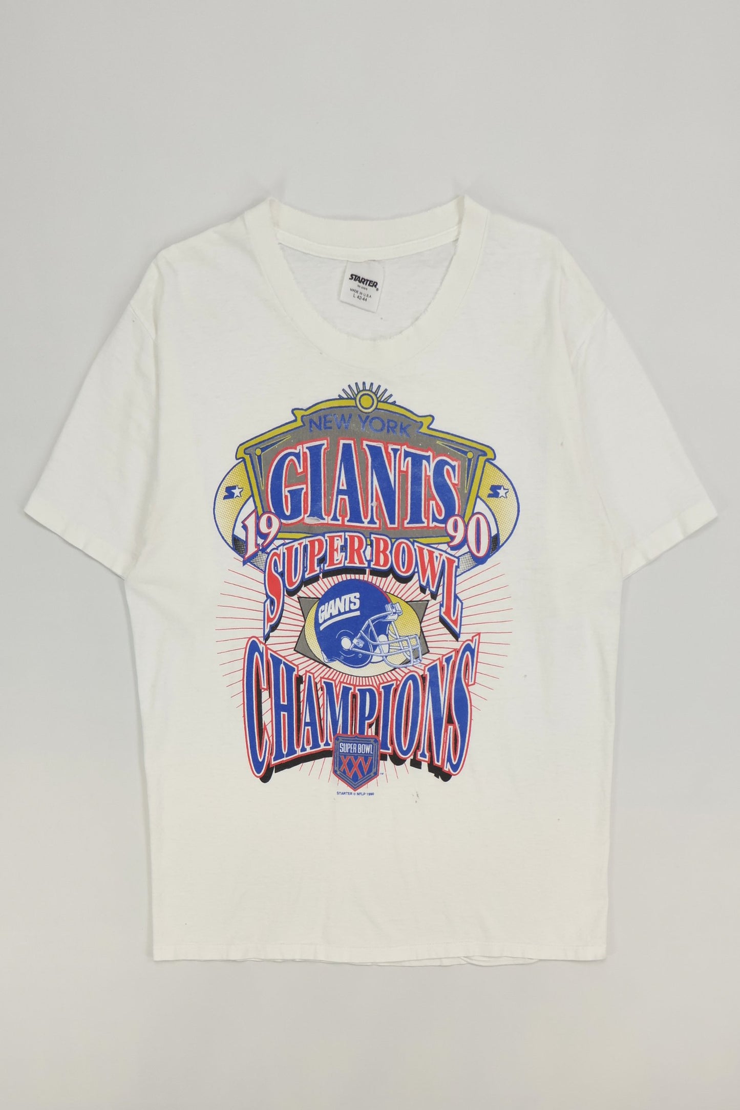 Vintage New York Giants Super Bowl Champions 1990 Tee Image 0