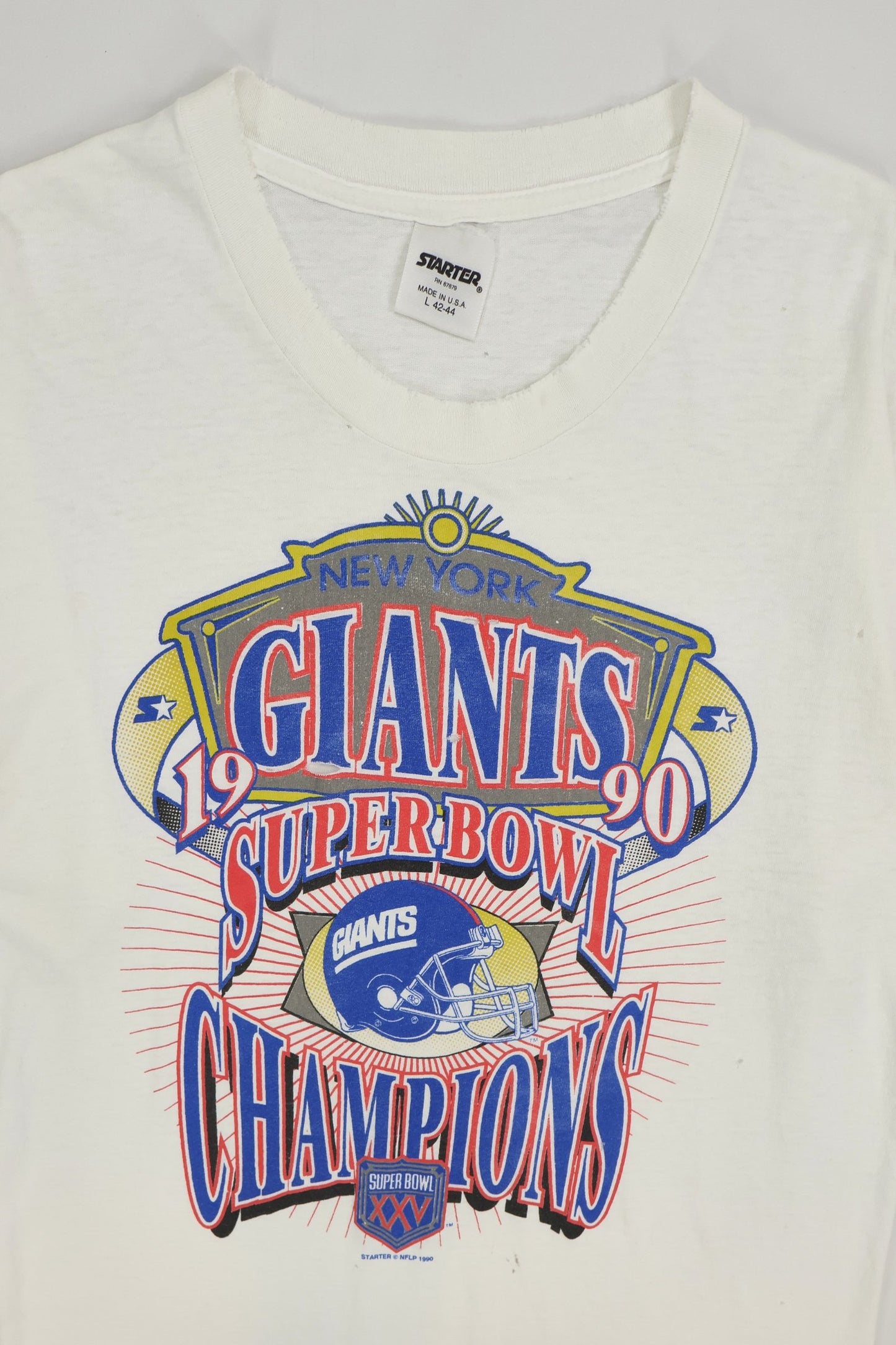Vintage New York Giants Super Bowl Champions 1990 Tee Image 1