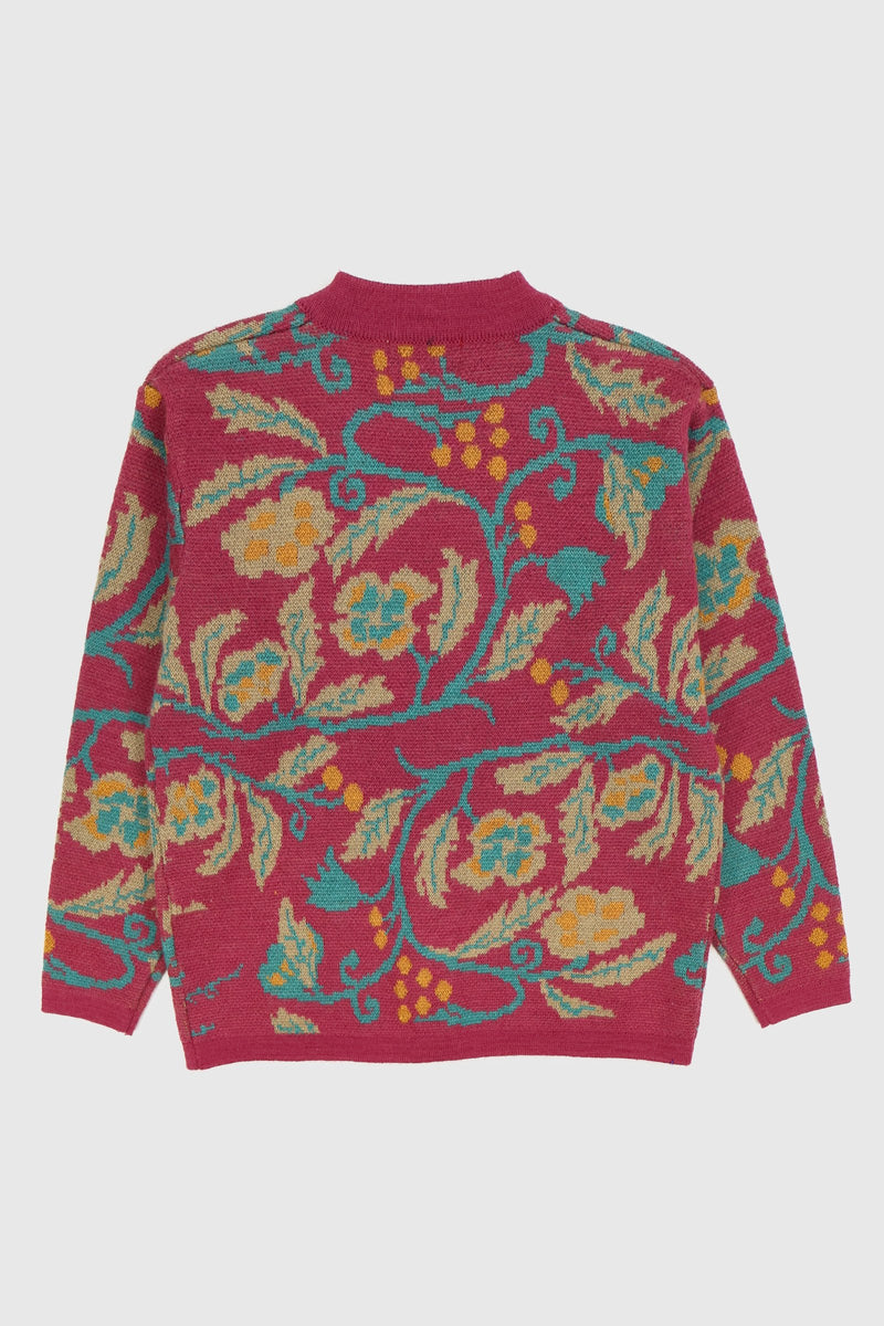 Vintage Floral Pattern Cardigan Sweater