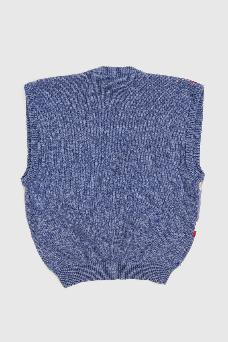 Vintage Beach Pattern Cardigan Sweater Vest