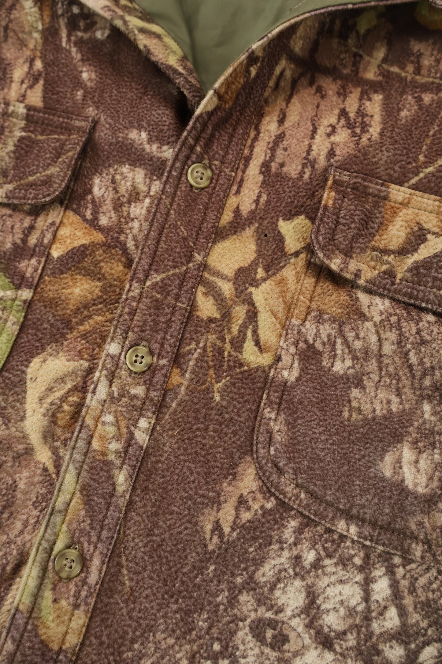 Vintage Real Tree Fleece Camo Button-Down Shirt Image 5