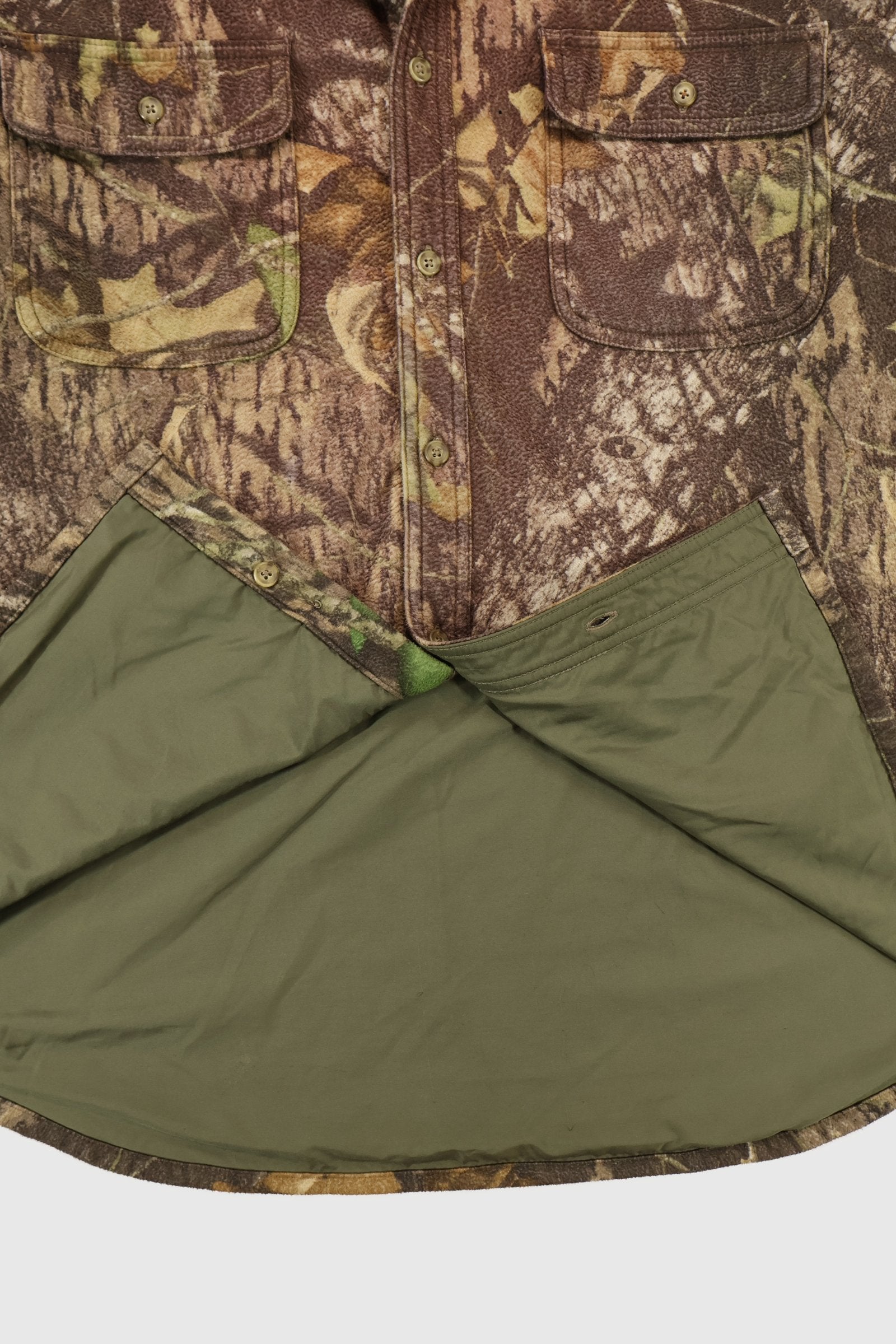 Vintage Real Tree Fleece Camo Button-Down Shirt Image 4