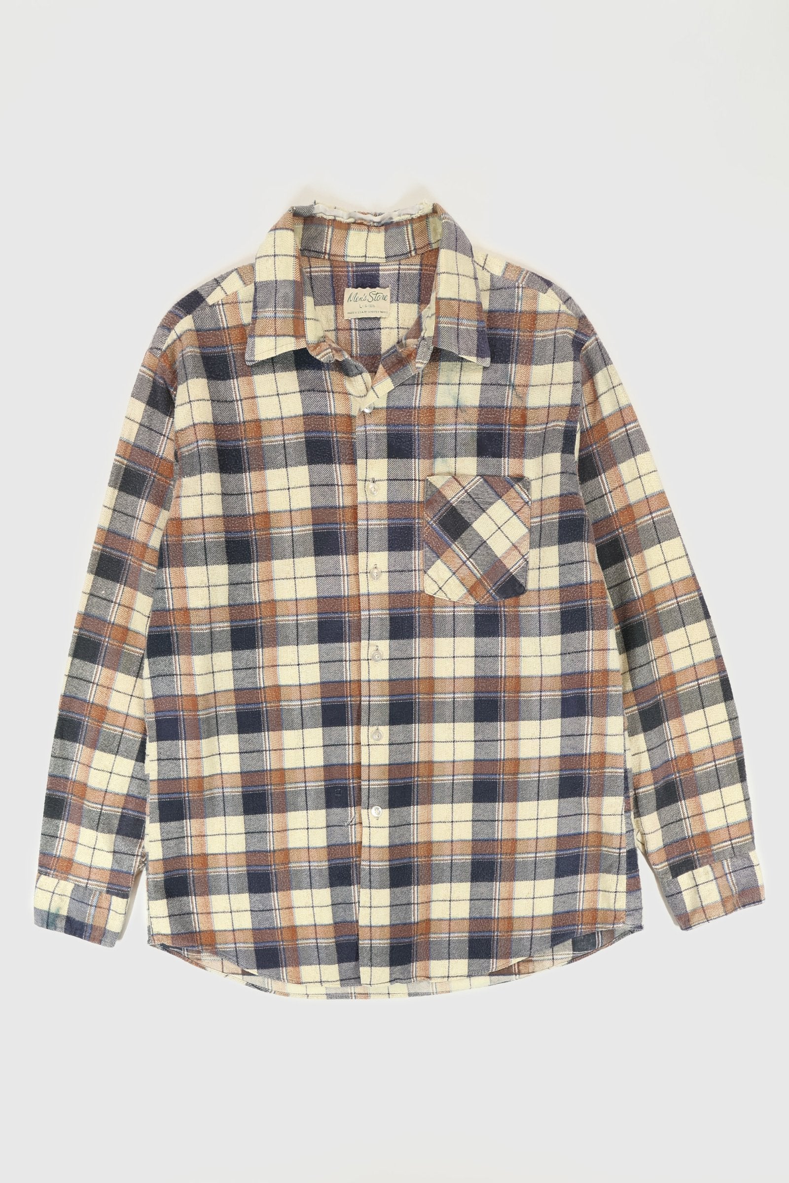 Vintage Frayed Plaid Button-Down Shirt Image 0