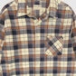 Vintage Frayed Plaid Button-Down Shirt Image 1