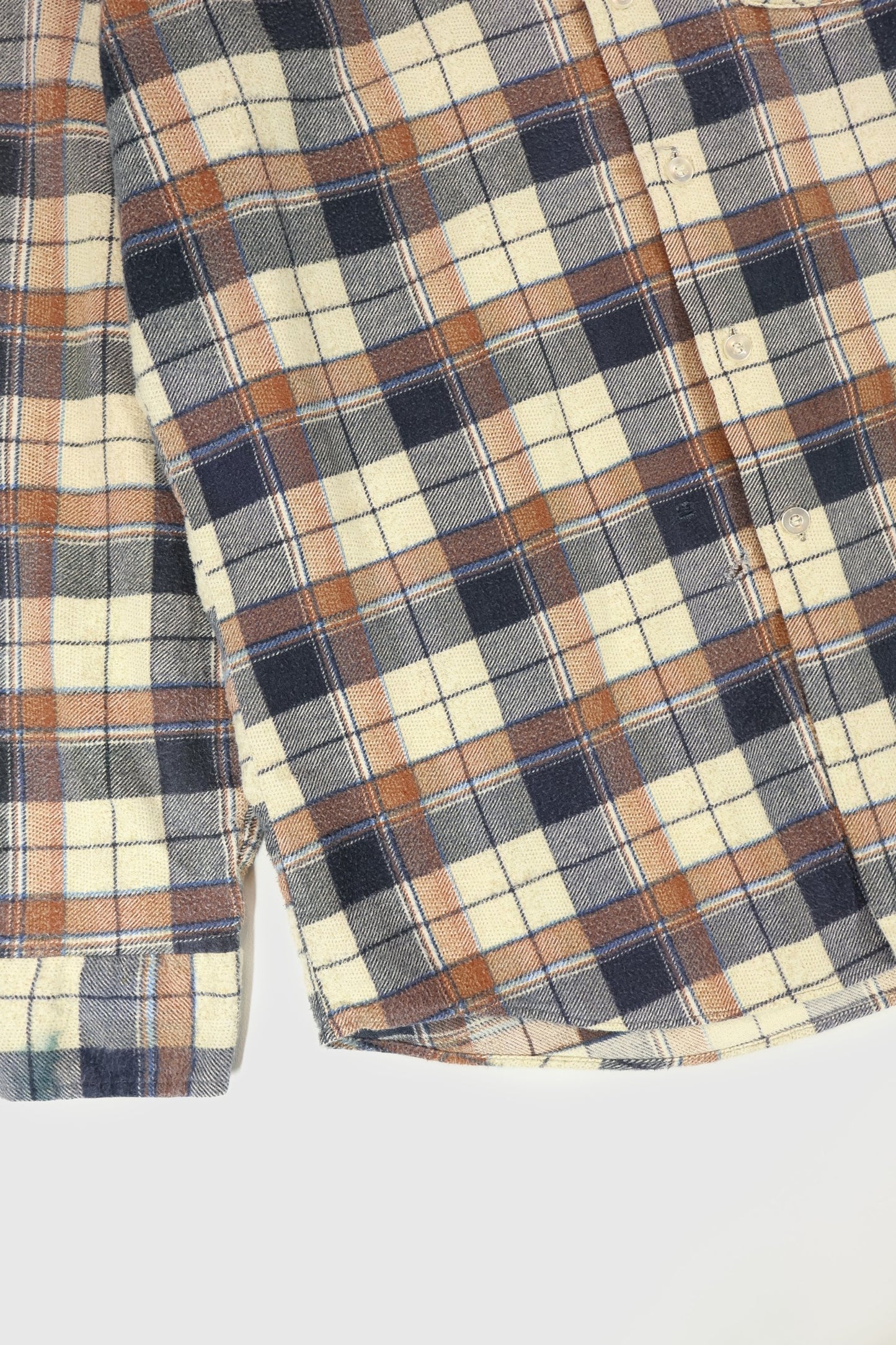 Vintage Frayed Plaid Button-Down Shirt Image 4