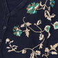 Vintage Knit Flower Pattern Cardigan Sweater Image 3