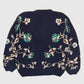 Vintage Knit Flower Pattern Cardigan Sweater Image 4