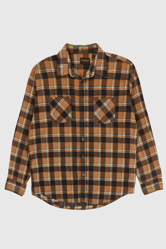 Vintage Brown Plaid Button-Down Shirt Image 0