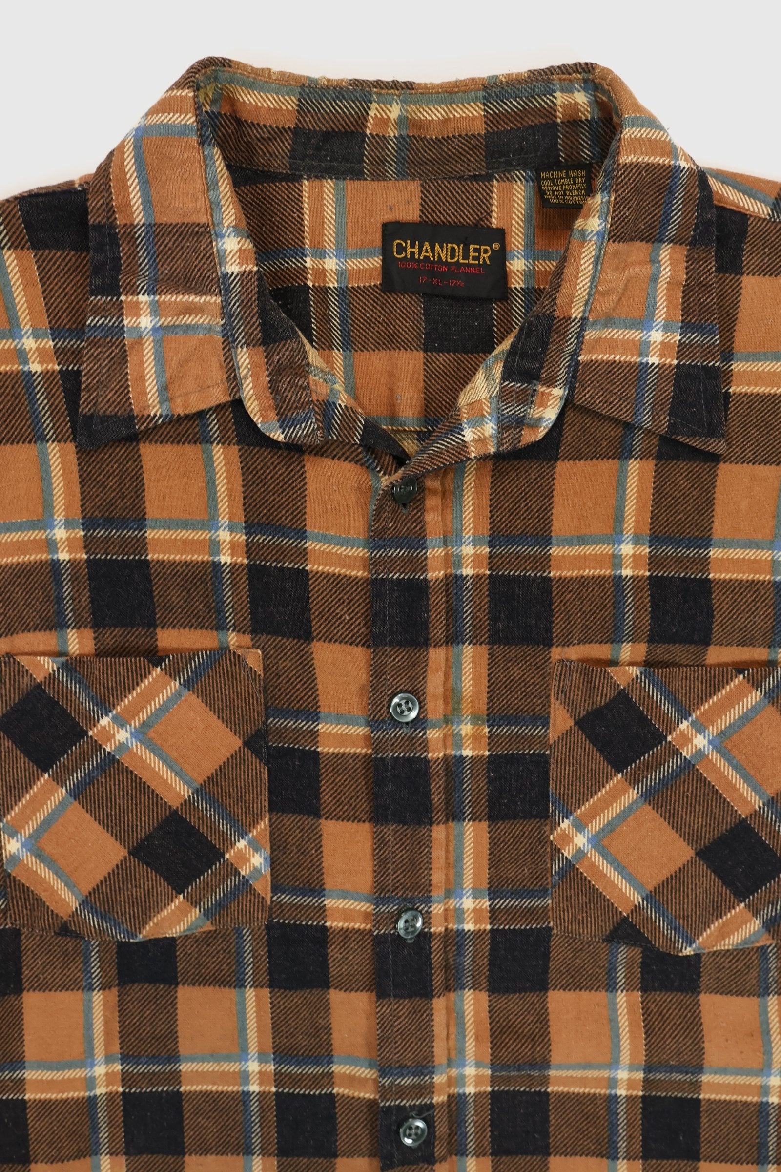 Vintage Brown Plaid Button-Down Shirt Image 2