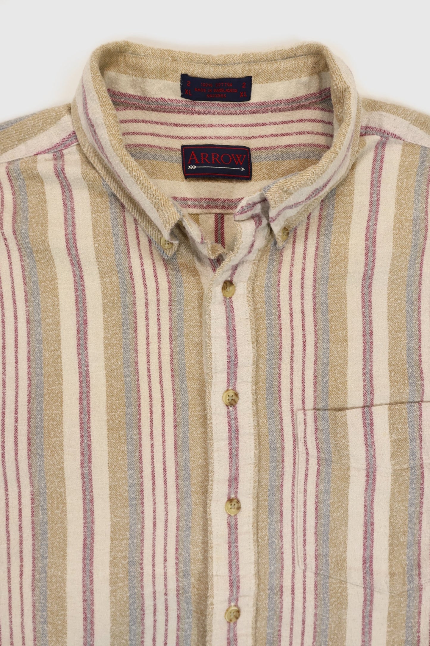 Vintage Stripped Button-Down Shirt Image 2