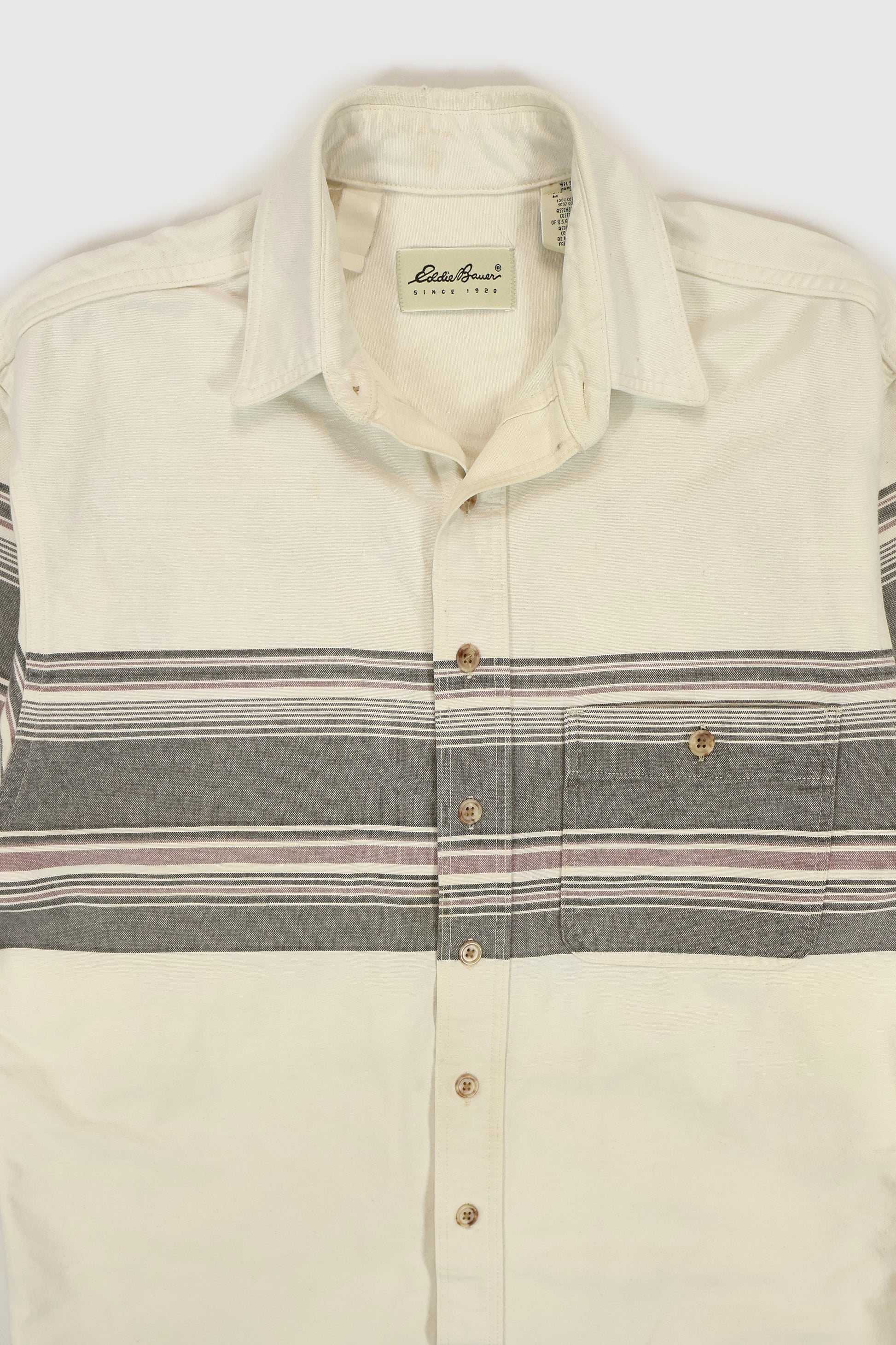 Vintage Eddie Bauer Striped Button-Down Shirt Image 2