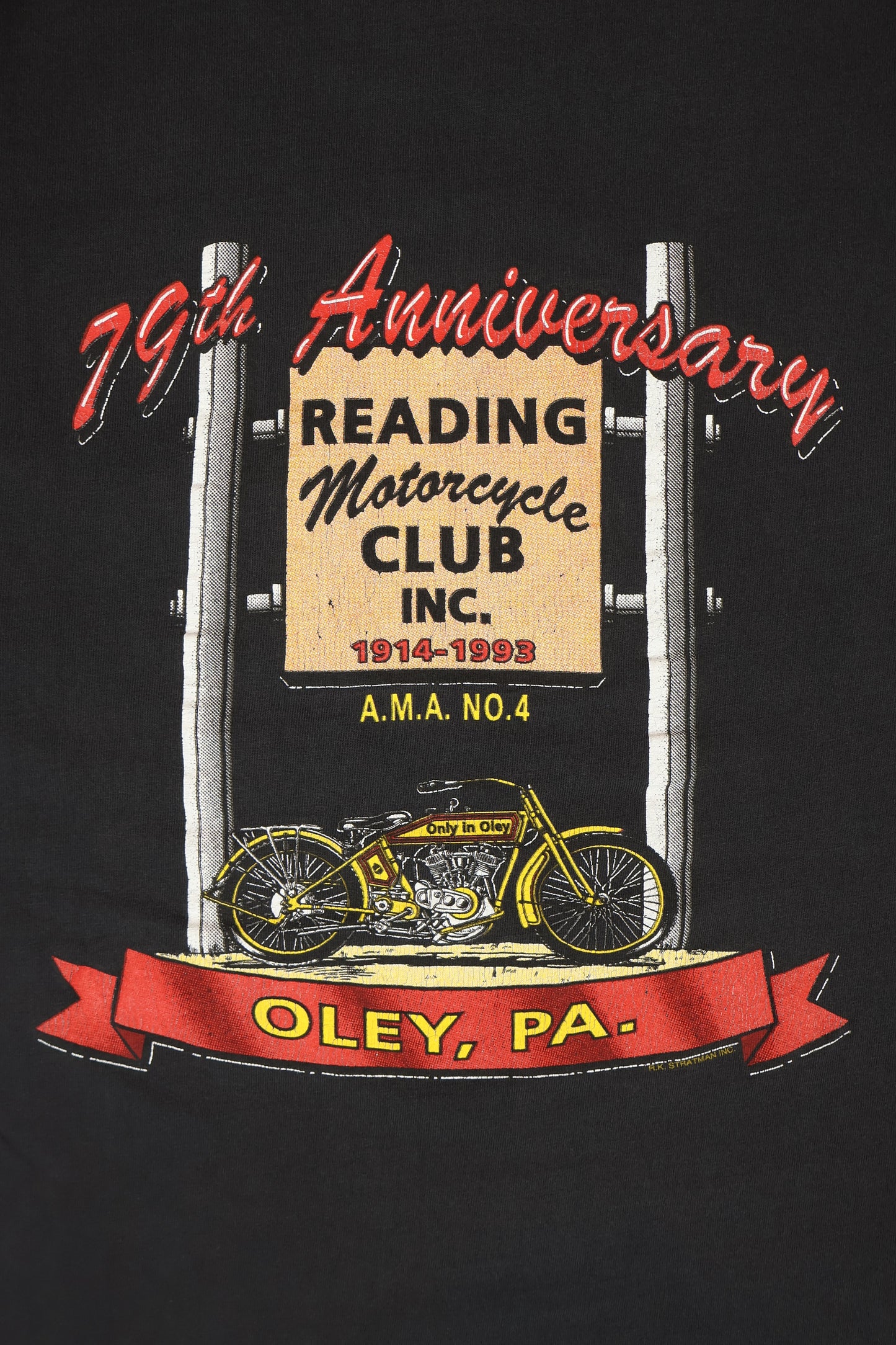 Vintage Reading Motorcycle Club 1993 Tee Image 4