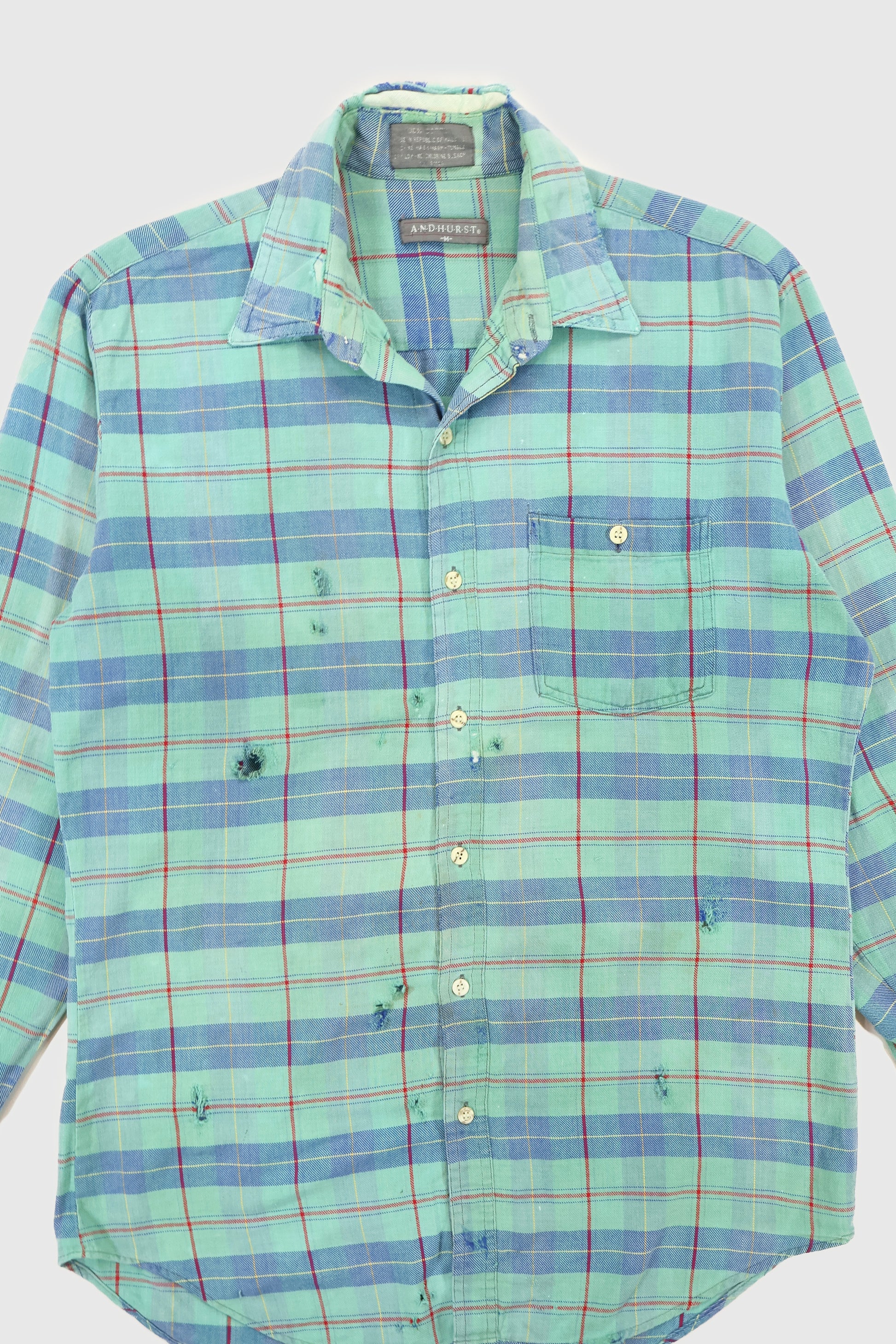 Vintage Frayed Snap Button-Down Shirt Image 2