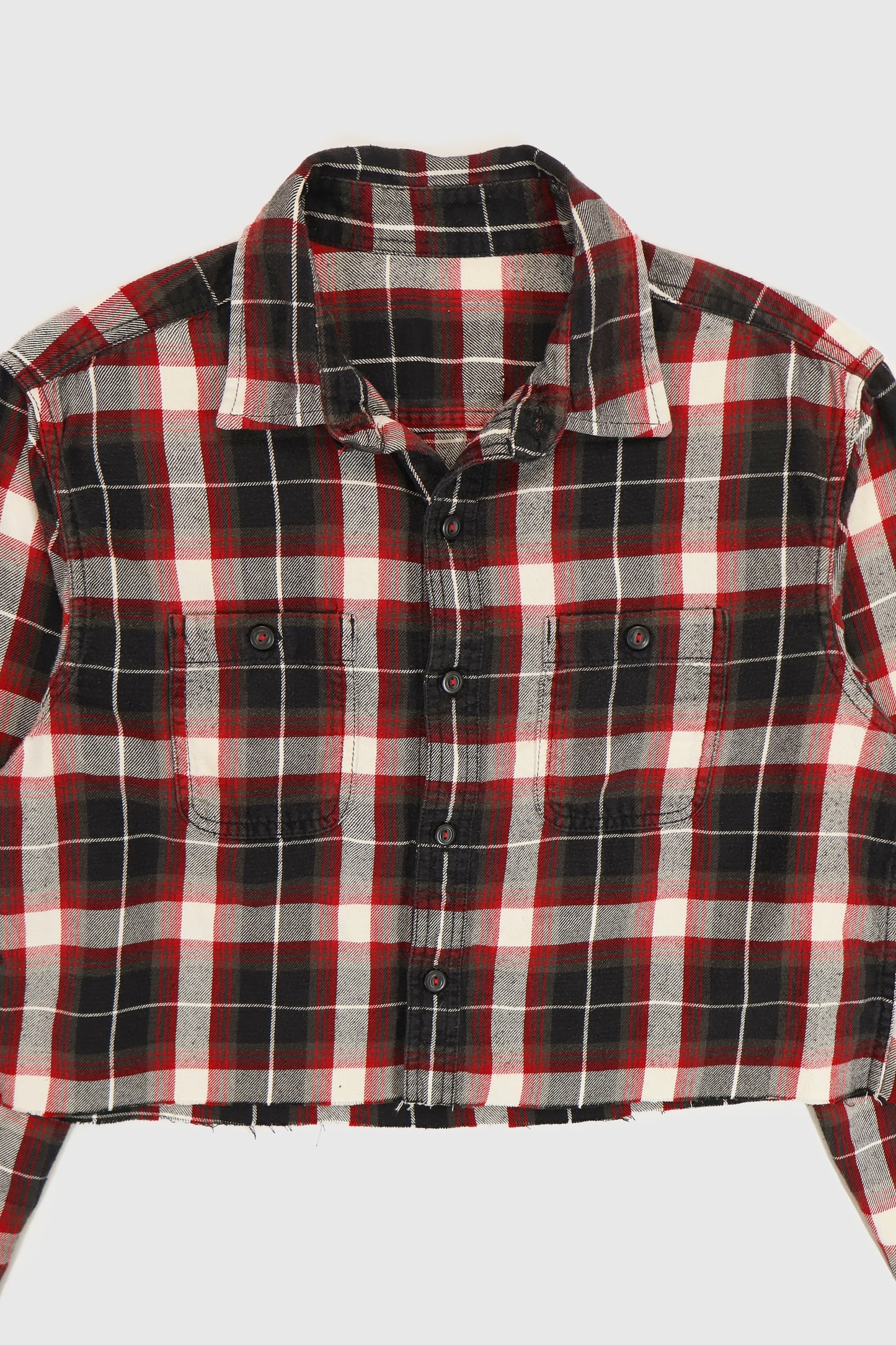 Vintage Cropped Button-Down Shirt Image 1