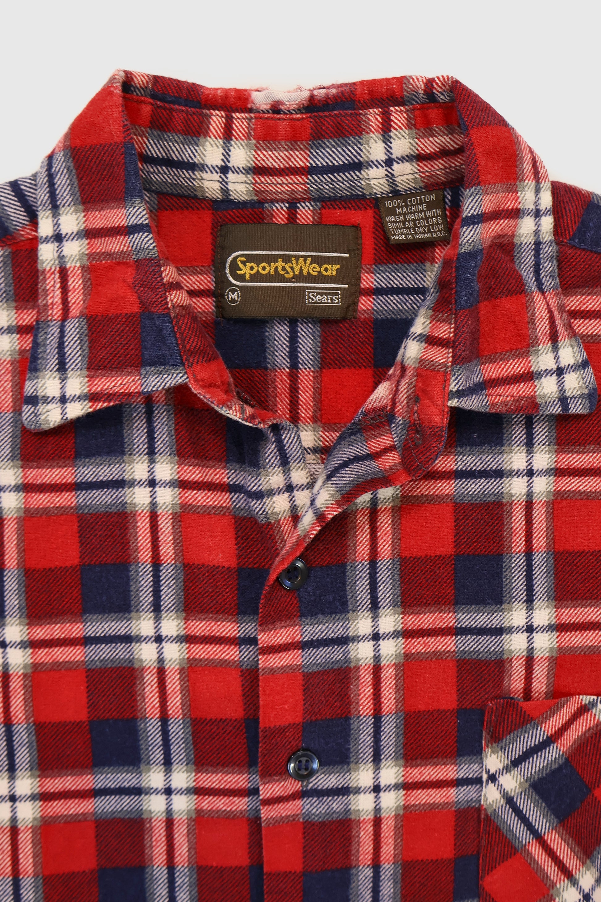 Vintage Red Plaid Button-Down Shirt Image 2