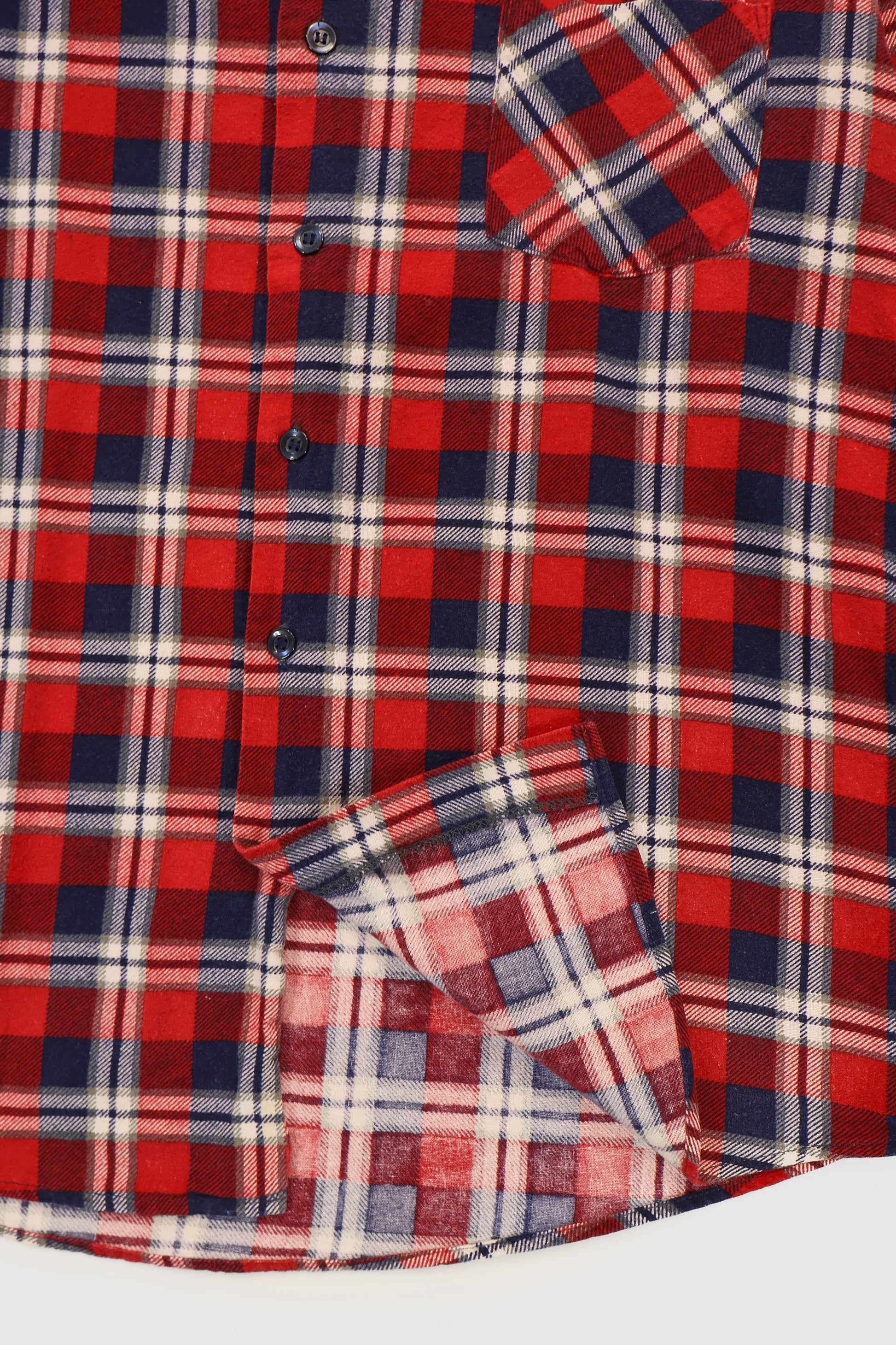 Vintage Red Plaid Button-Down Shirt Image 3