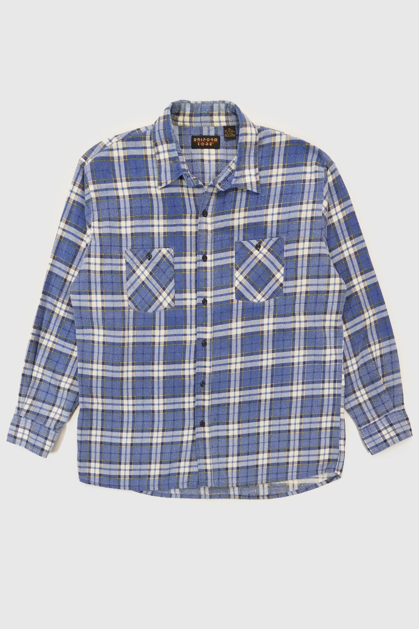 Vintage Blue Plaid Button-Down Shirt Image 0