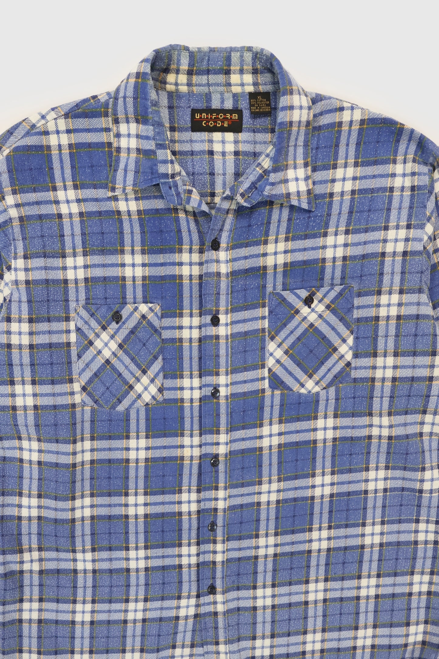 Vintage Blue Plaid Button-Down Shirt Image 1