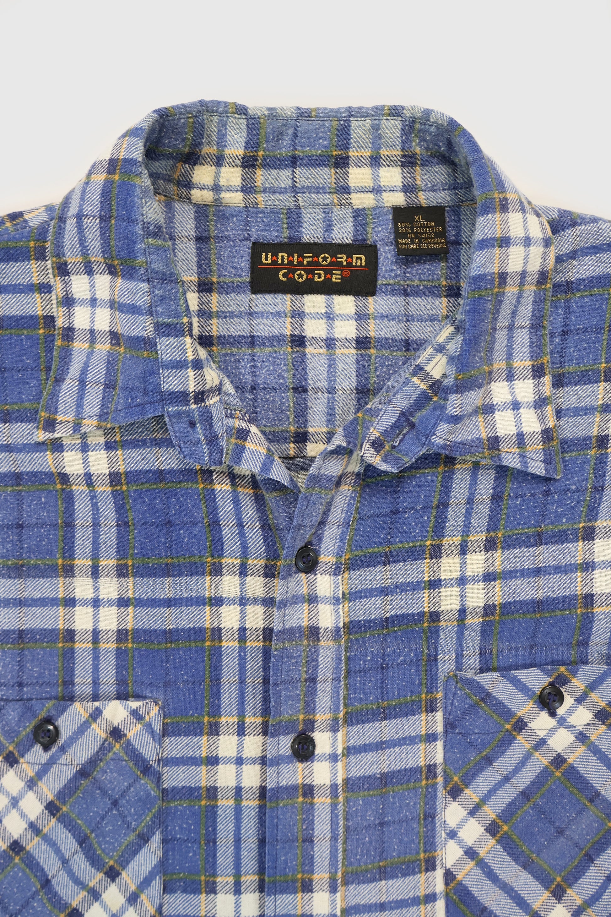 Vintage Blue Plaid Button-Down Shirt Image 2