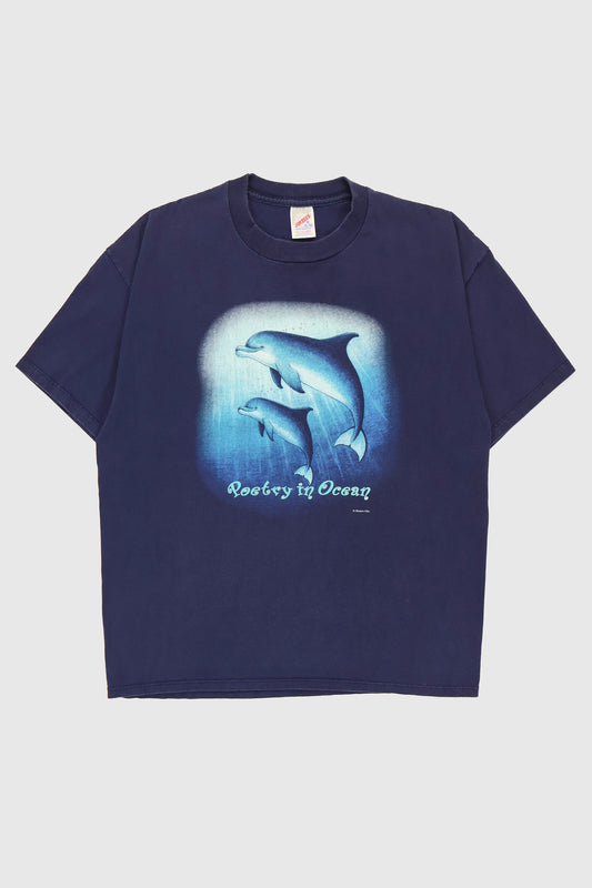 Vintage Dolphins Poetry in Ocean Tee Image 0