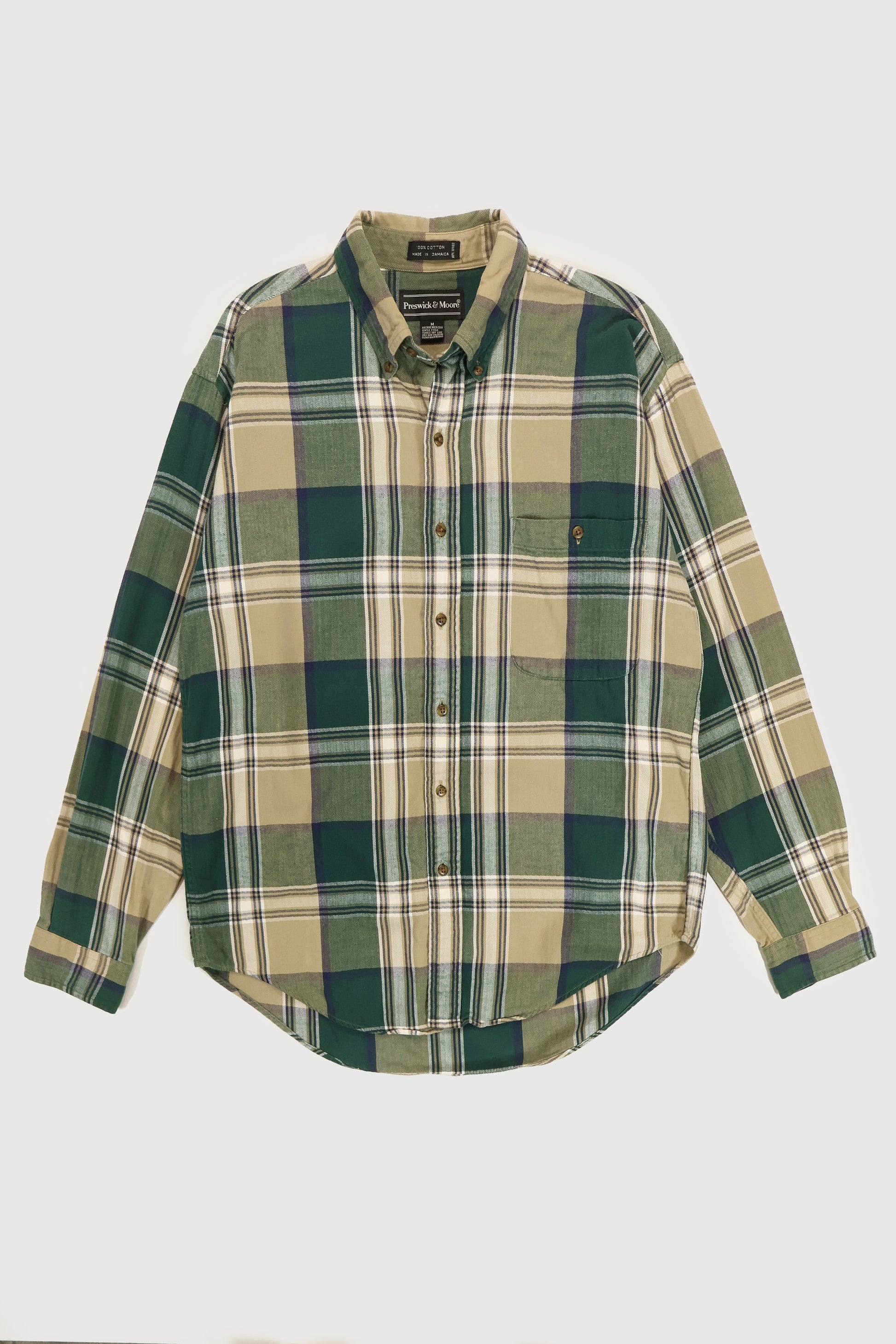 Vintage Green Plaid Button-Down Shirt Image 0