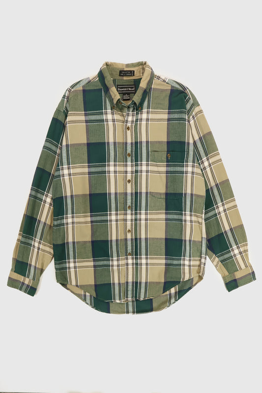 Vintage Green Plaid Button-Down Shirt Image 0