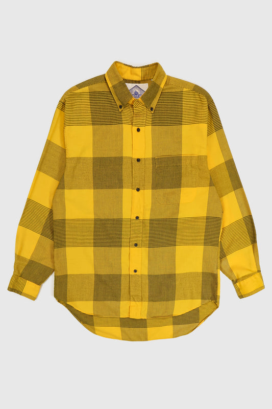 Vintage Yellow Check Pattern Button-Down Shirt Image 0