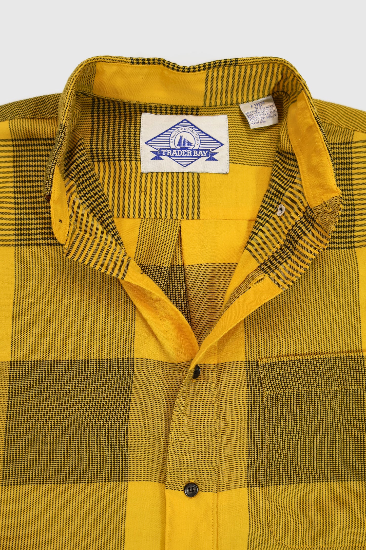 Vintage Yellow Check Pattern Button-Down Shirt Image 3