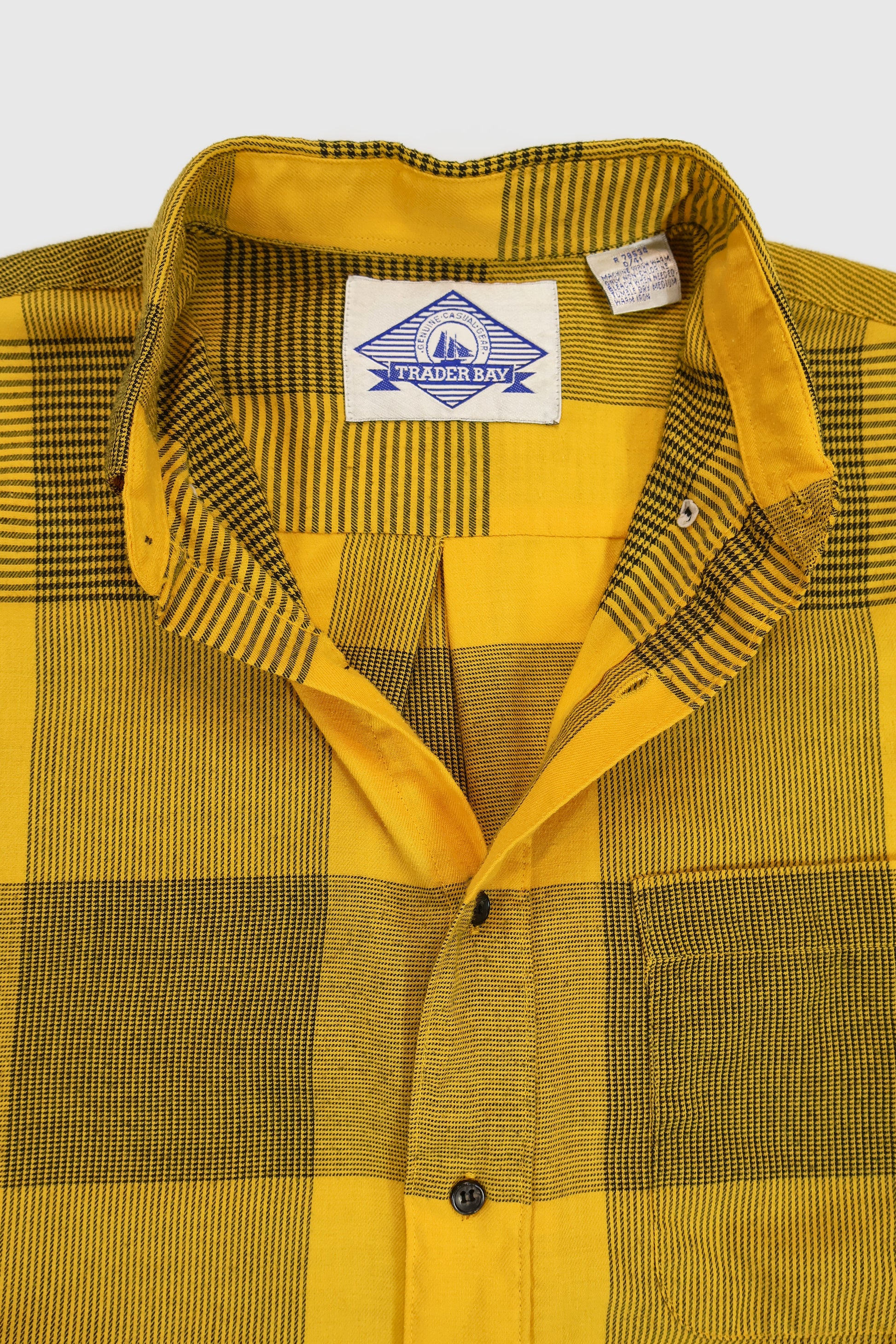 Vintage Yellow Check Pattern Button-Down Shirt Image 3