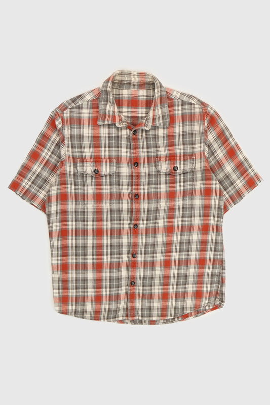 Vintage Grey Short Sleeve Cut Off Button Down Shirt Image 0