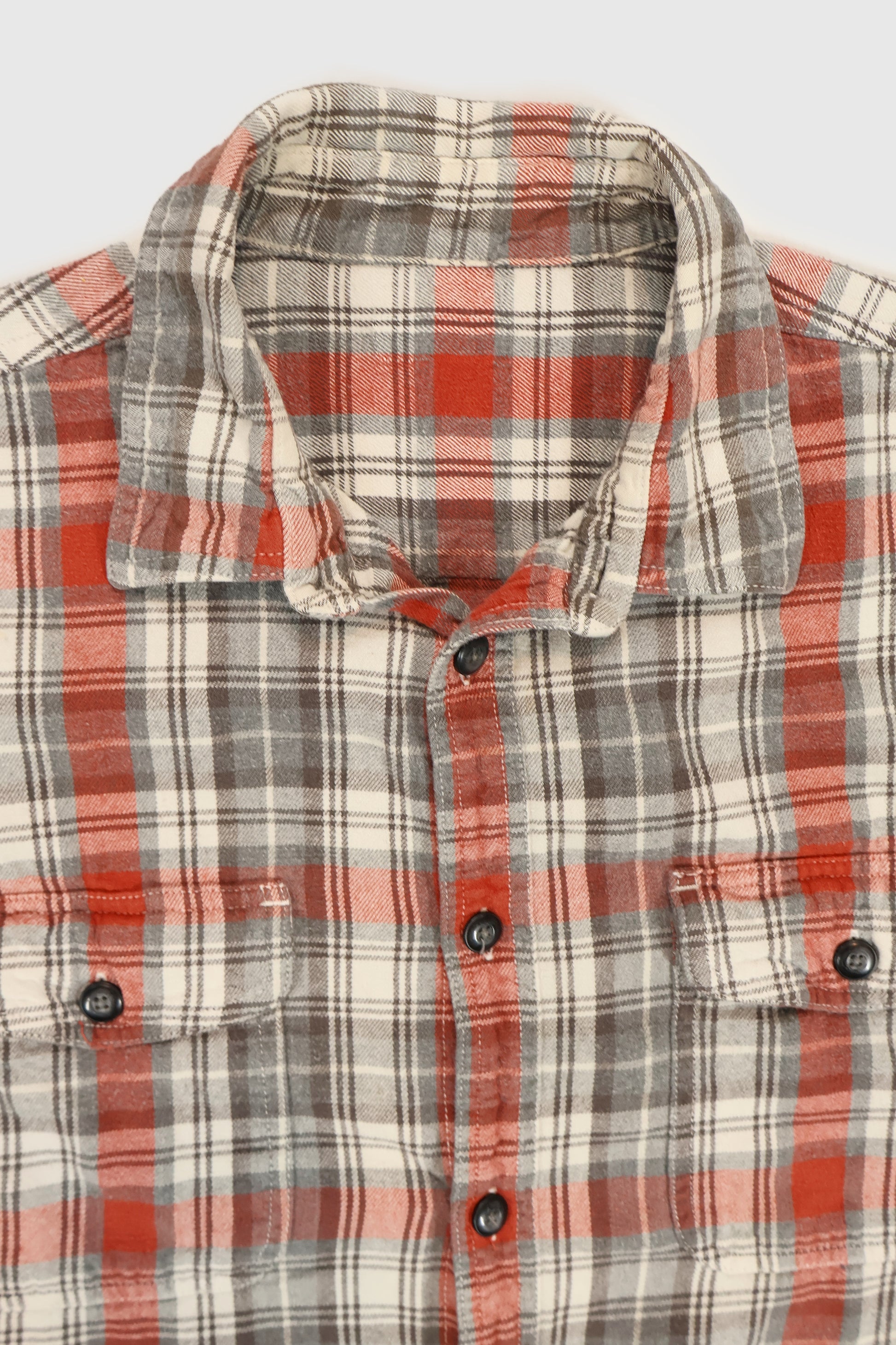 Vintage Grey Short Sleeve Cut Off Button Down Shirt Image 2