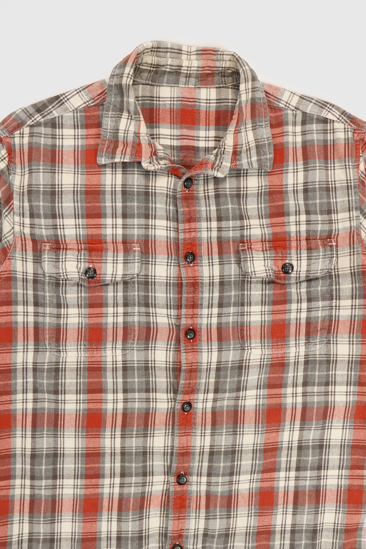 Vintage Grey Short Sleeve Cut Off Button Down Shirt Image 1