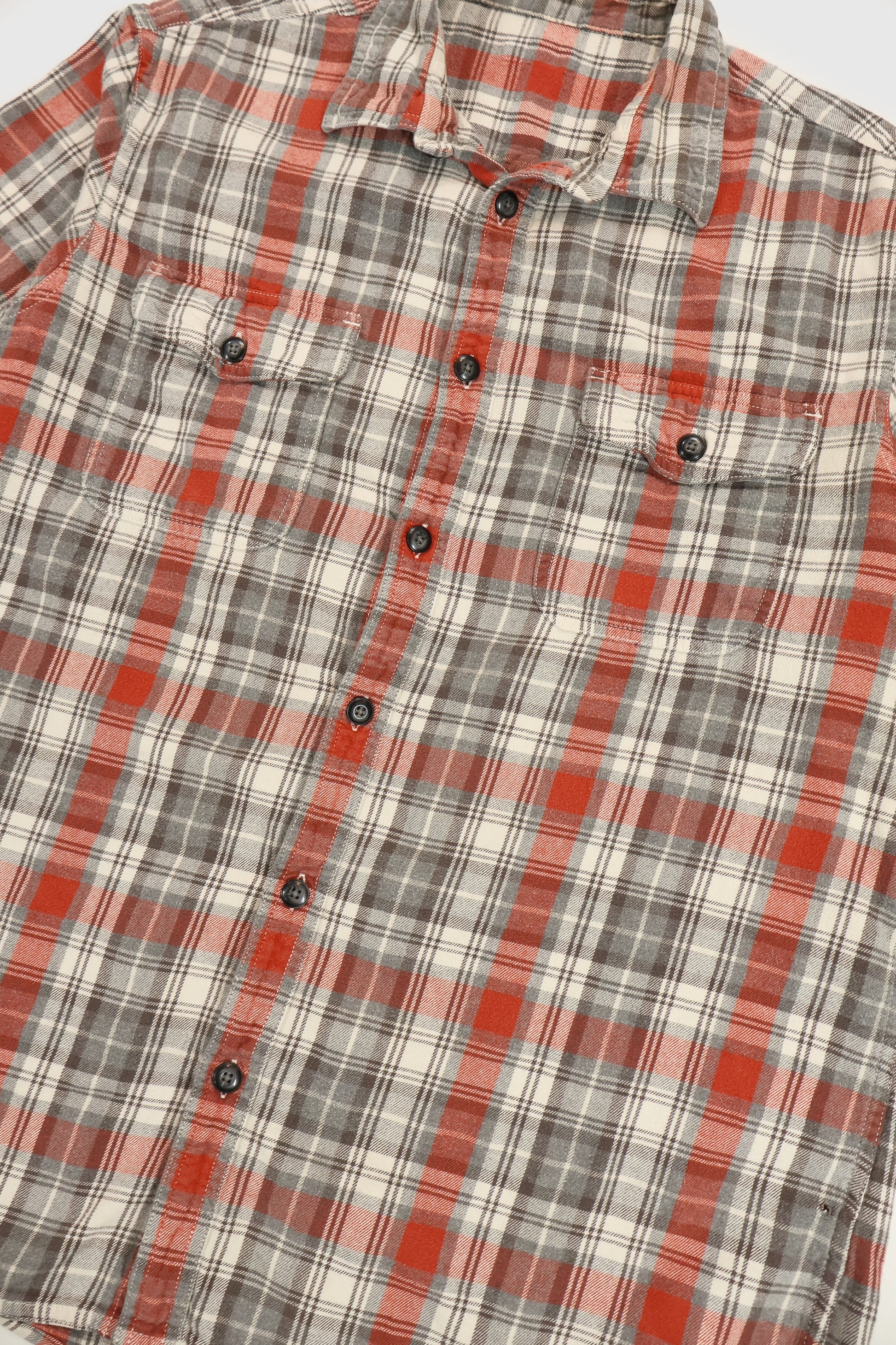 Vintage Grey Short Sleeve Cut Off Button Down Shirt Image 3